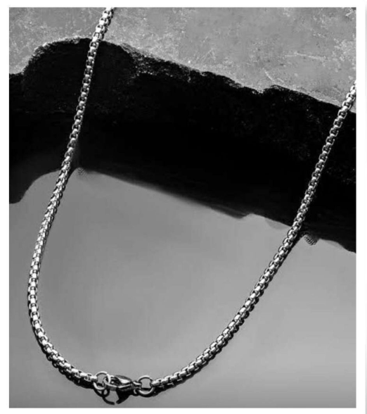 Durable Silver Tone Box Chain Necklace - Stainless Steel Everyday Wear