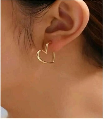 Dainty Gold Hoop Earrings with Baguette Cubic Zirconia Drop
