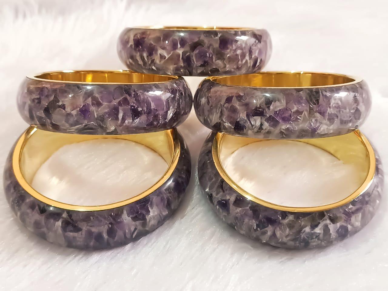 Violet Aura Amethyst Bangles