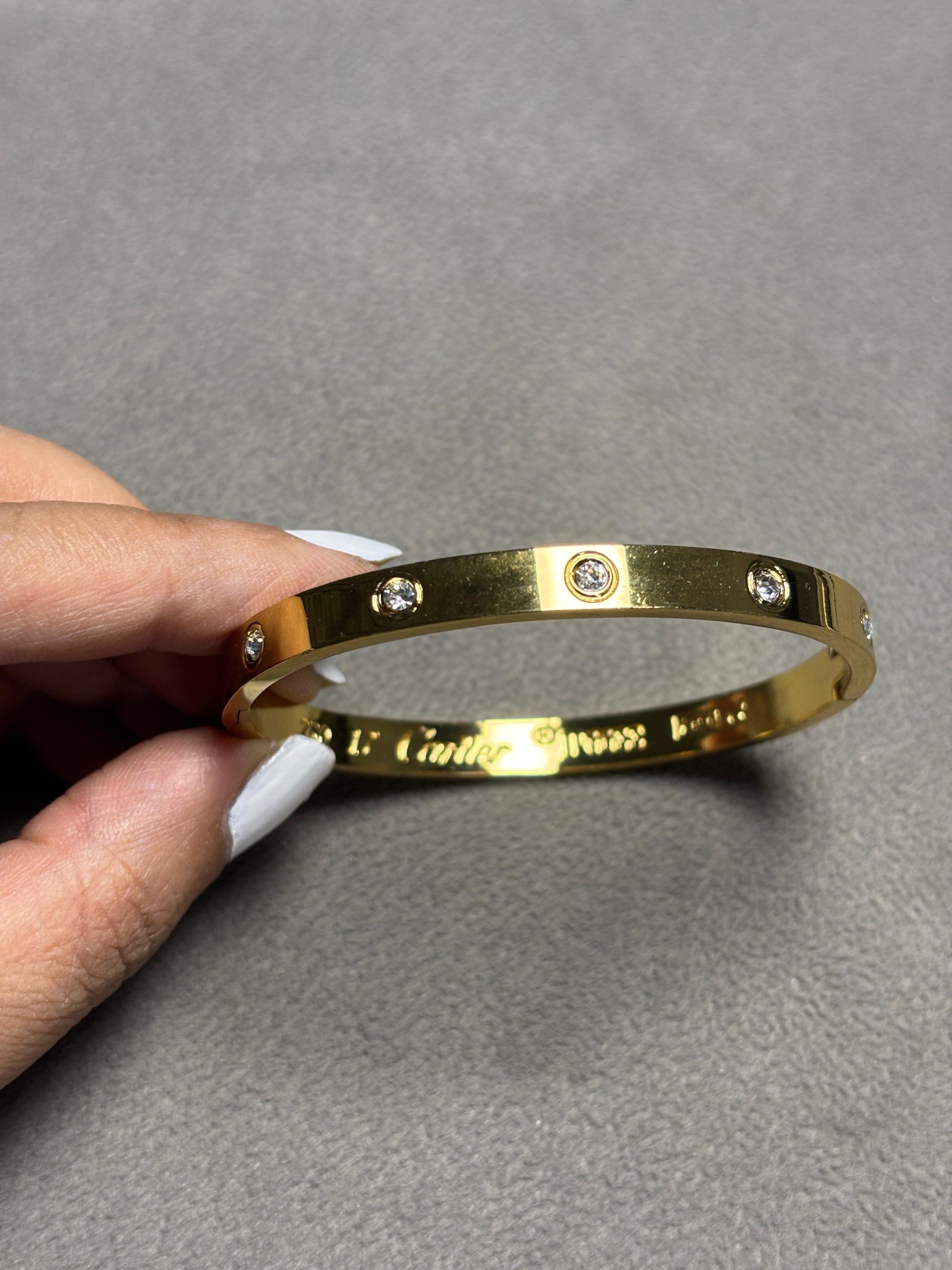 Aurora Luxe Gold Crystal Bangle