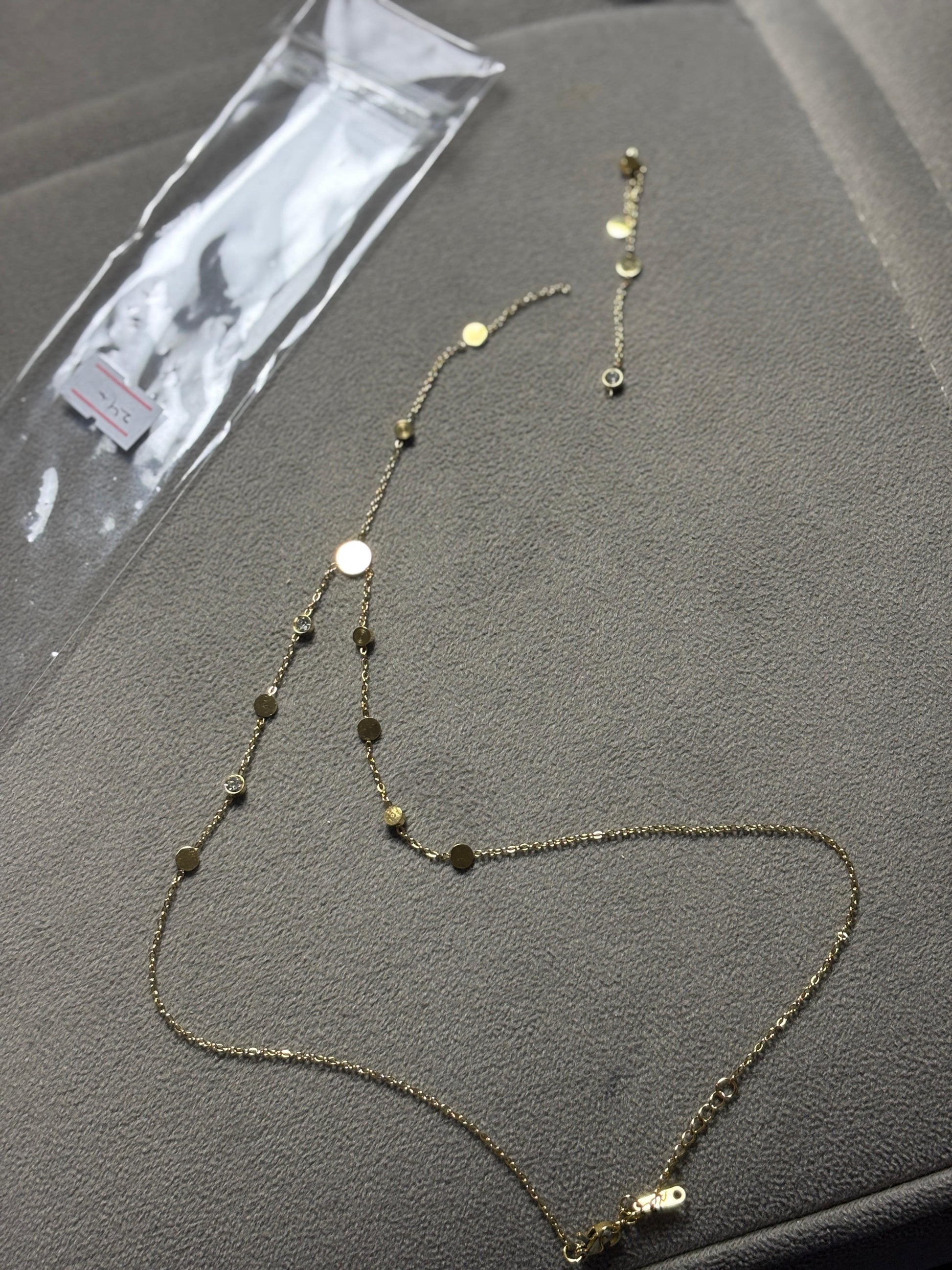 Golden Disc Charm Necklace