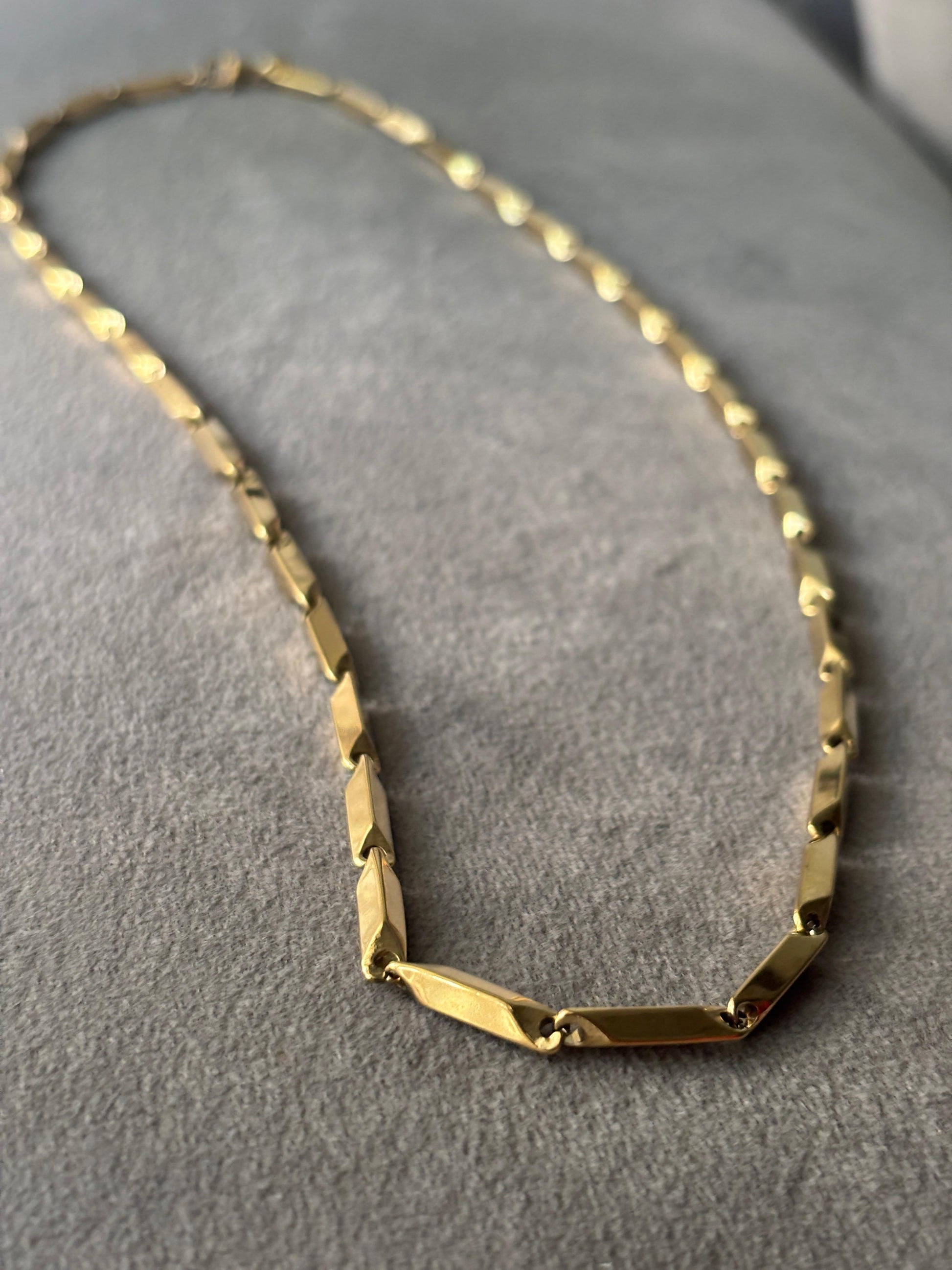 Modern Gold Rectangle Link Chain Necklace
