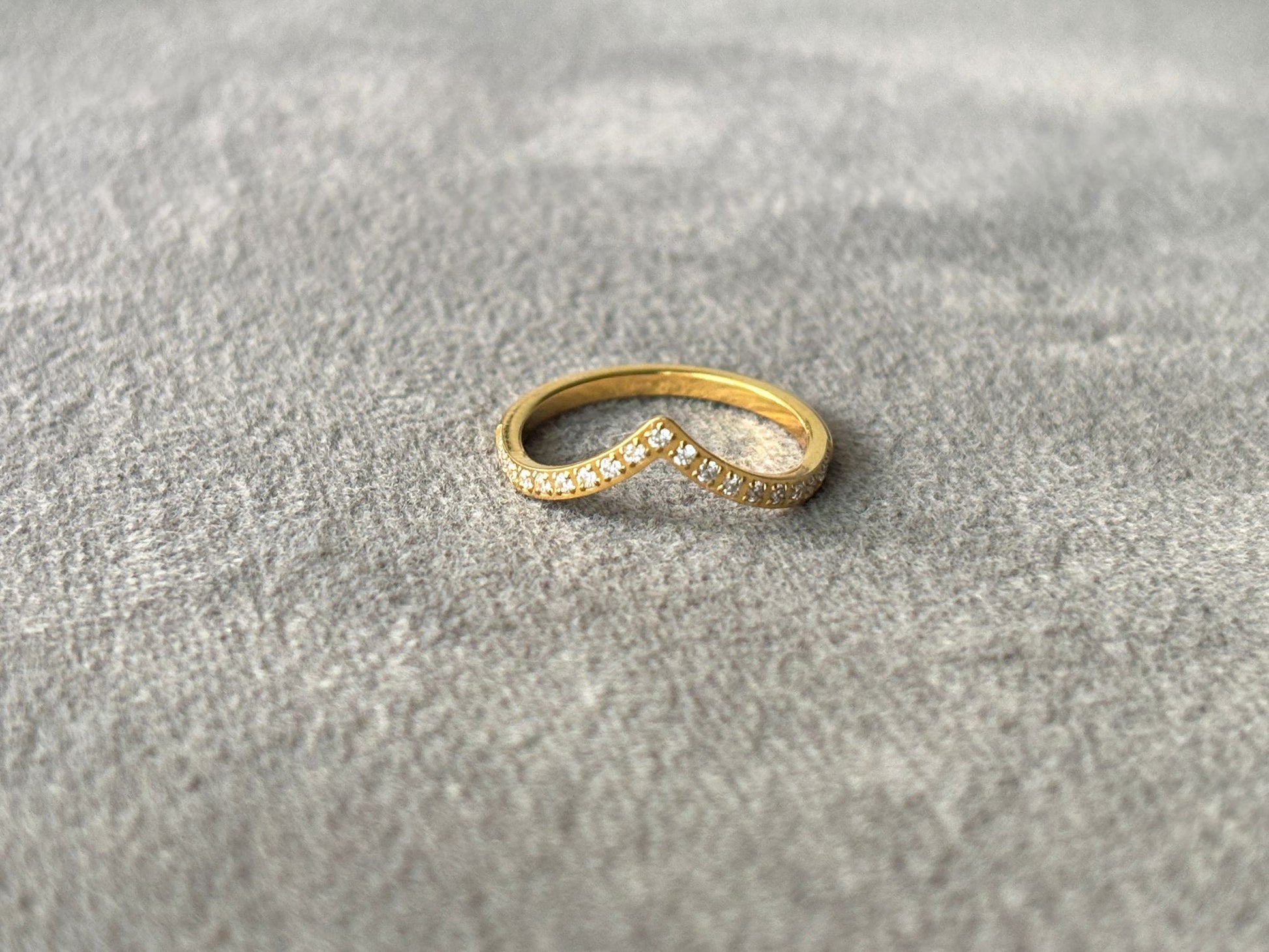 Colorful Gold Stacking Ring with Oval Zirconia