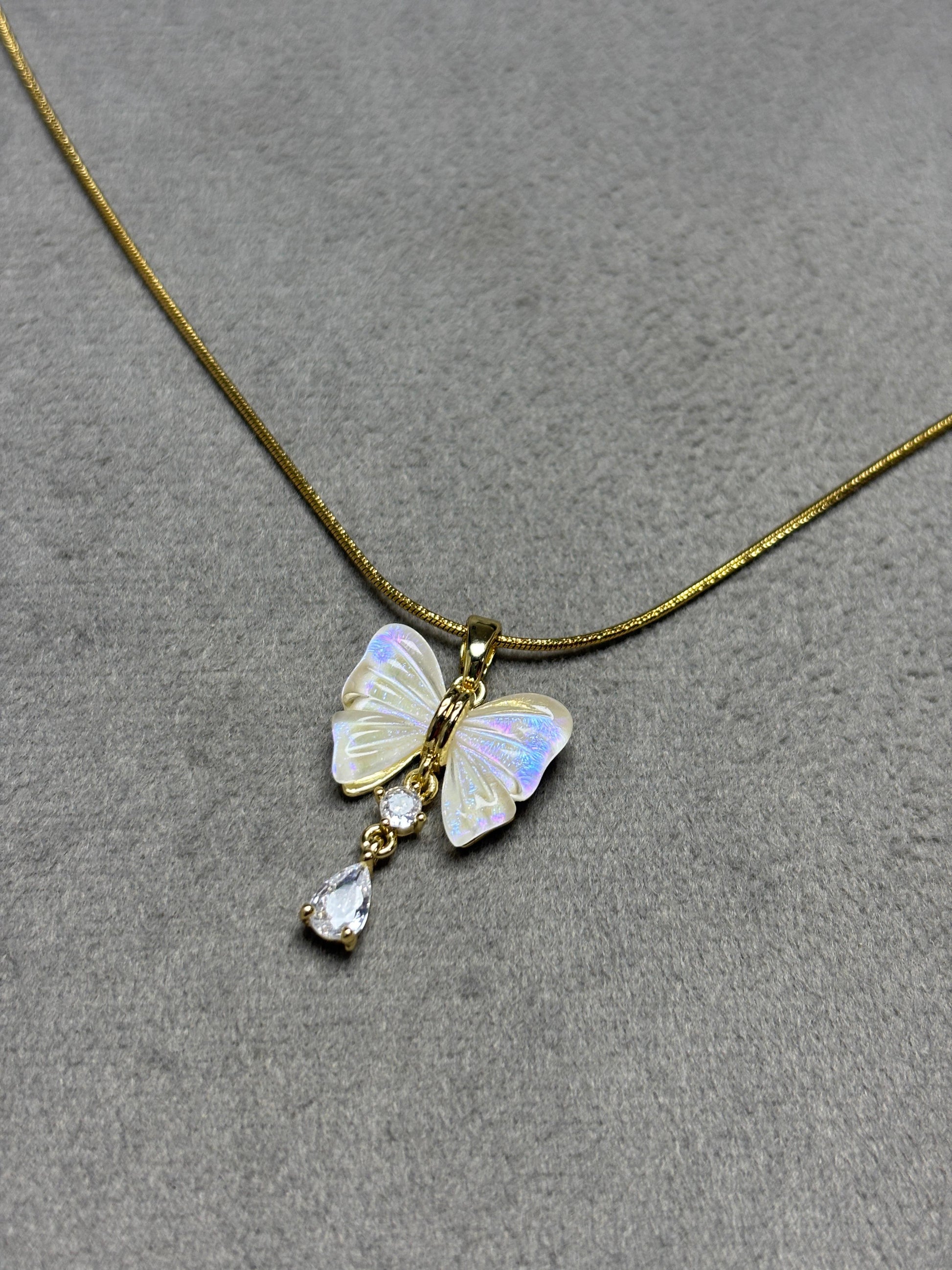 Ivory Butterfly Pendant Necklace