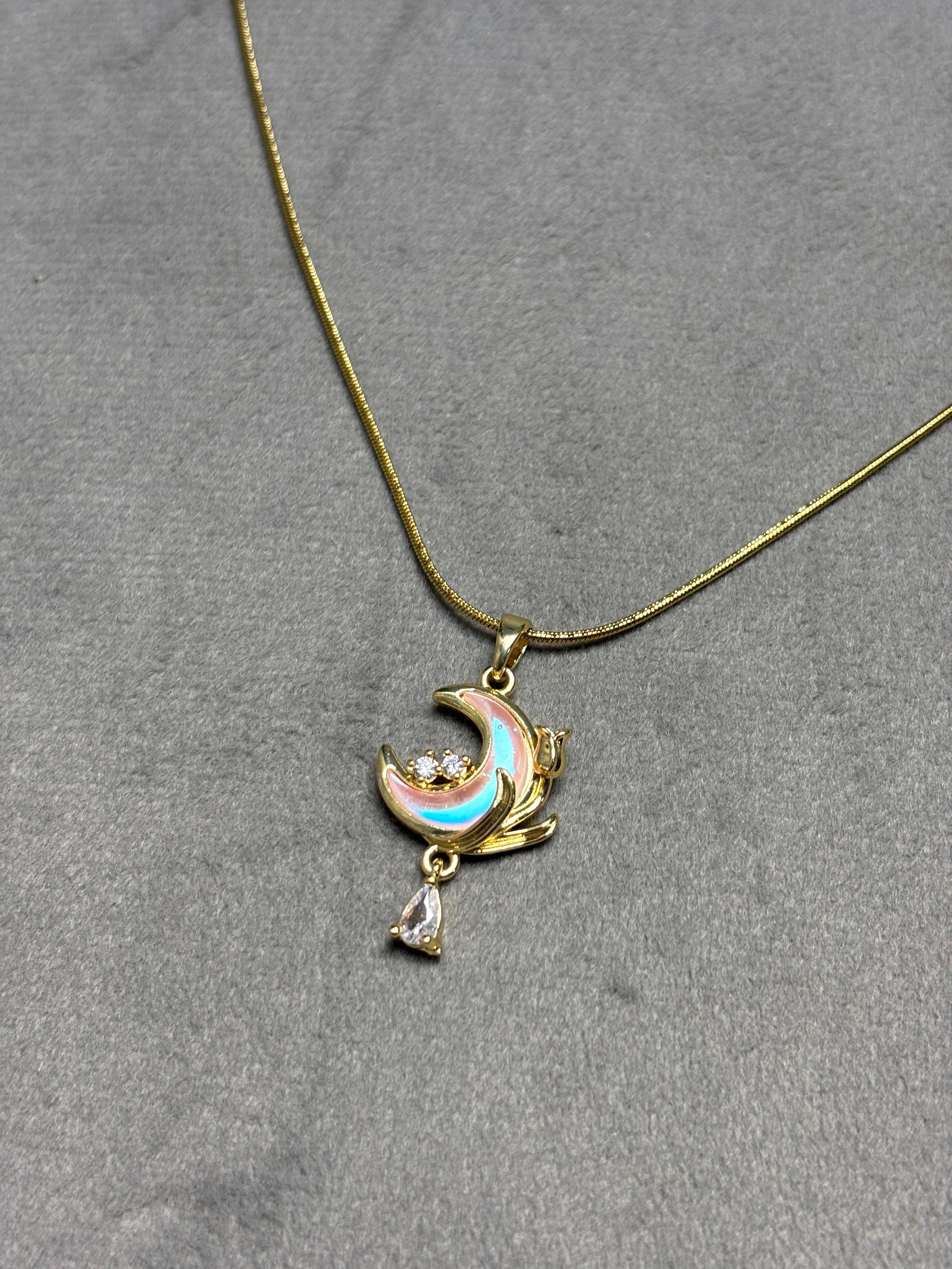Moon & Star Pendant Necklace