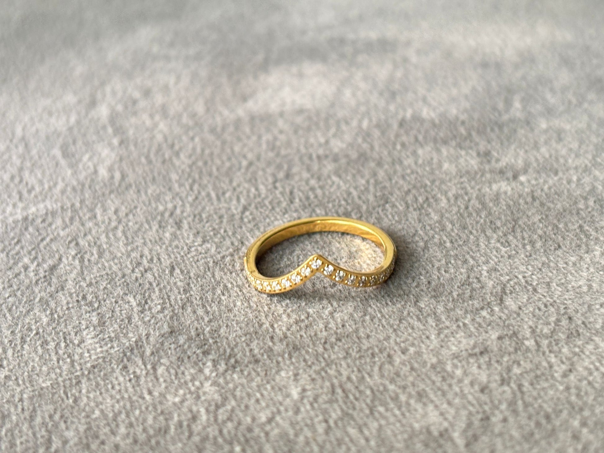 Colorful Gold Stacking Ring with Oval Zirconia