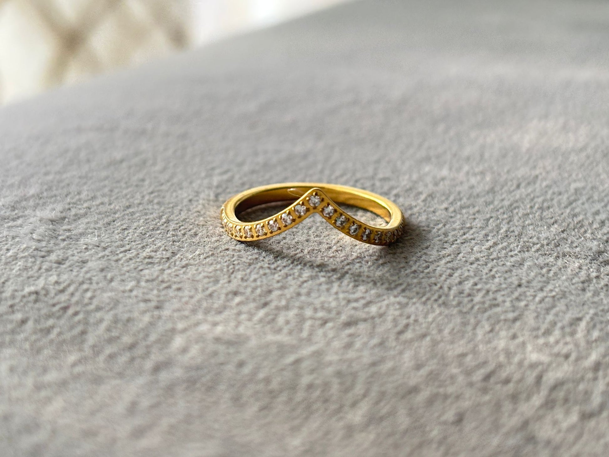 Colorful Gold Stacking Ring with Oval Zirconia