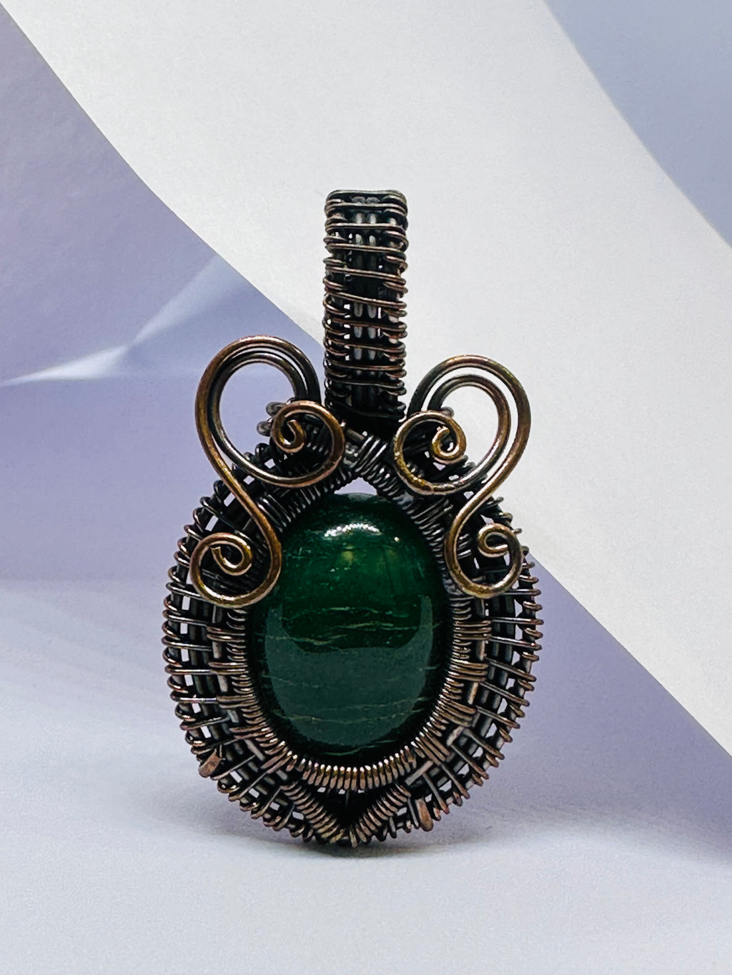 Light-Coded Mystic Glow Fluorite Handmade Copper Pendant"