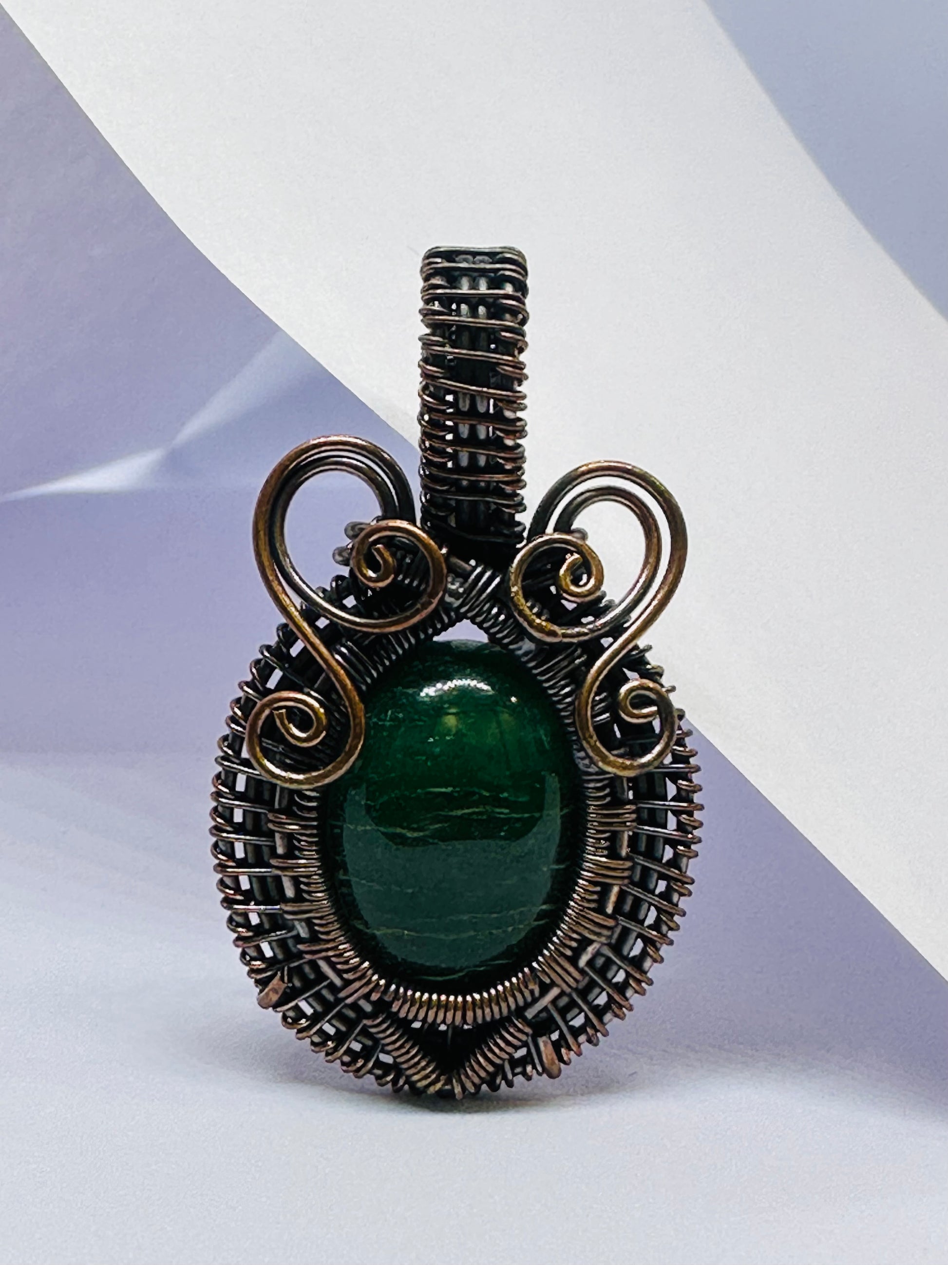 Light-Coded Mystic Glow Fluorite Handmade Copper Pendant"
