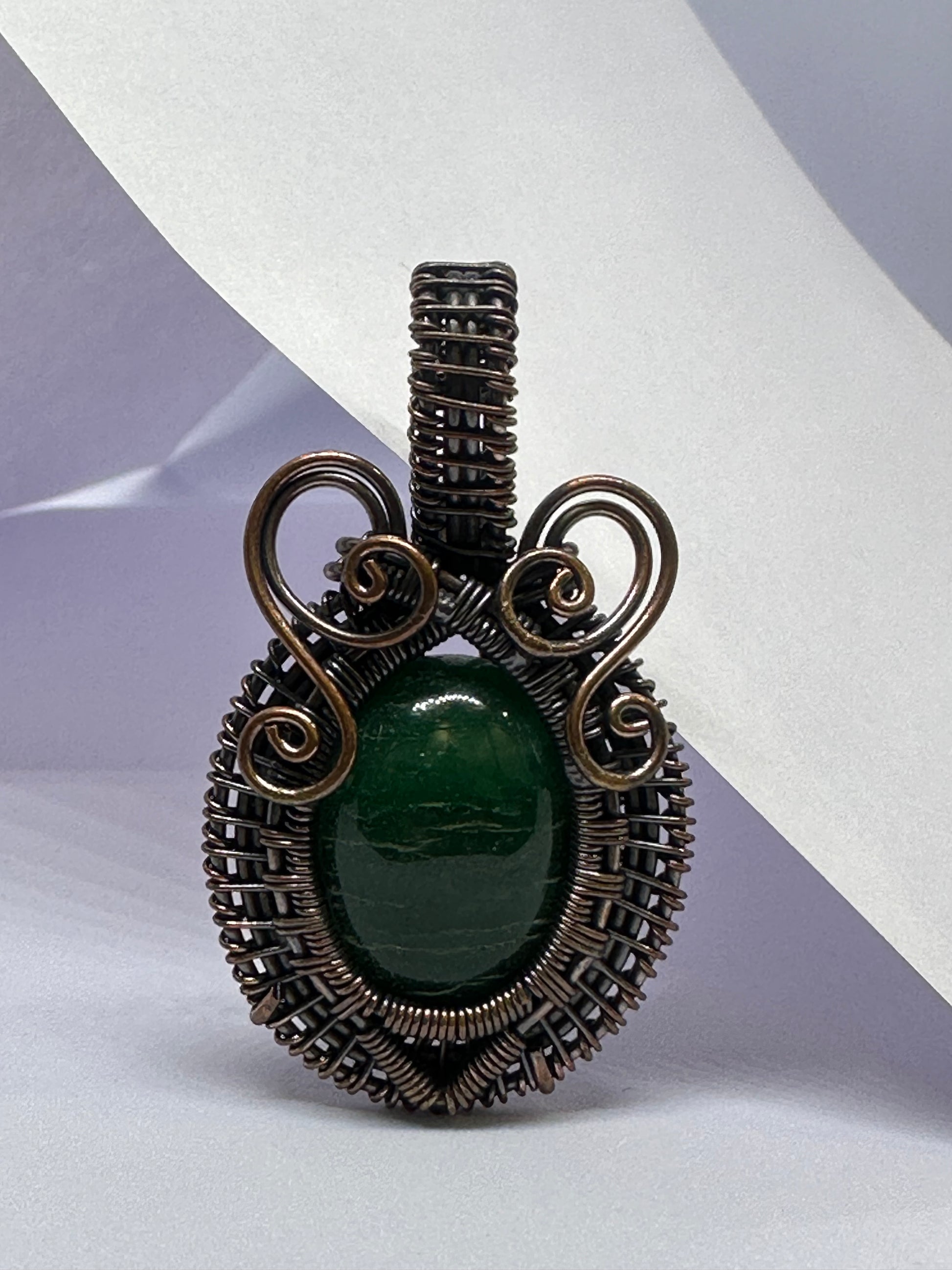 Light-Coded Mystic Glow Fluorite Handmade Copper Pendant"