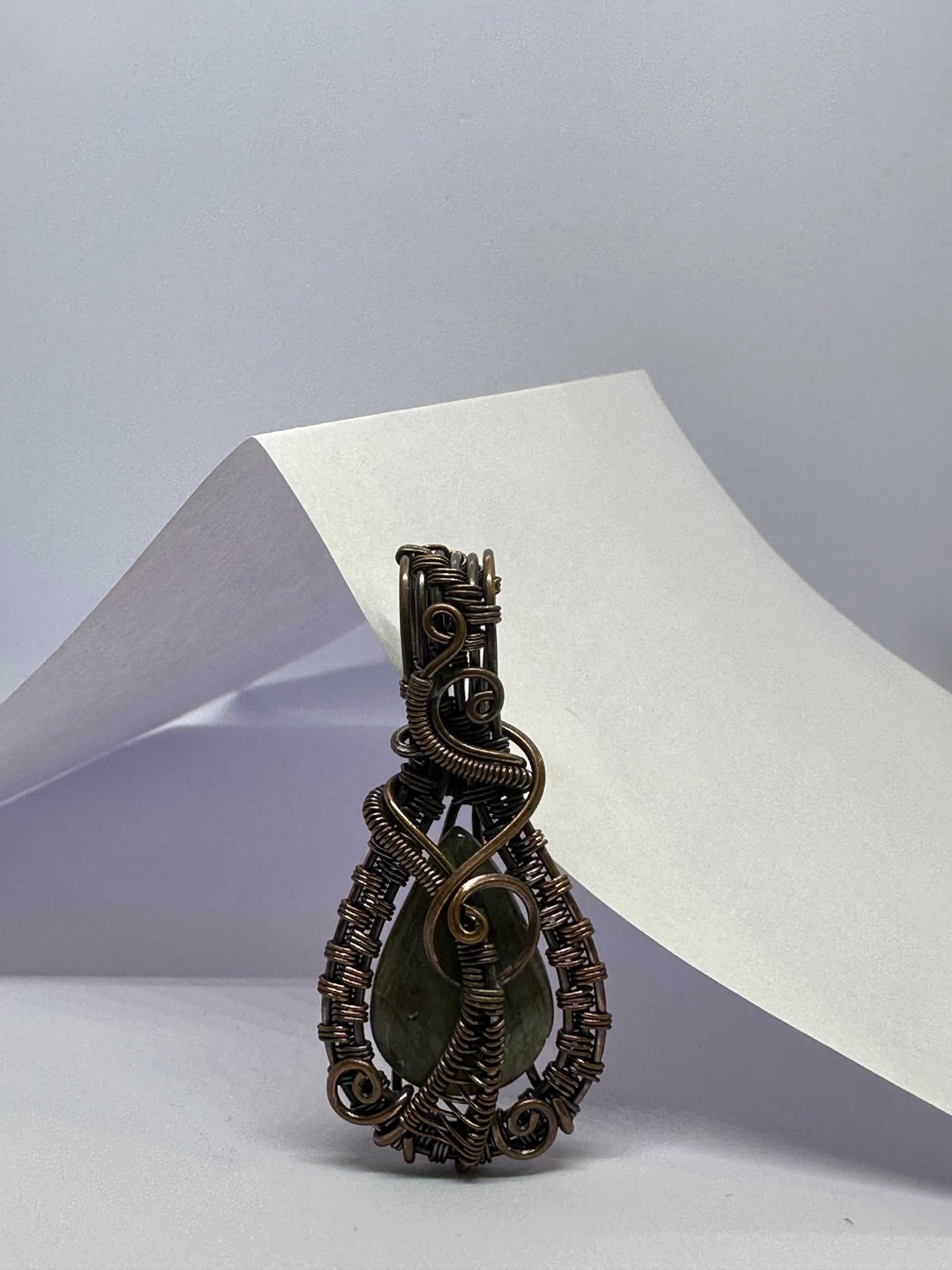 Light-Coded Crystal Clarity Fluorite Handmade Copper Pendant