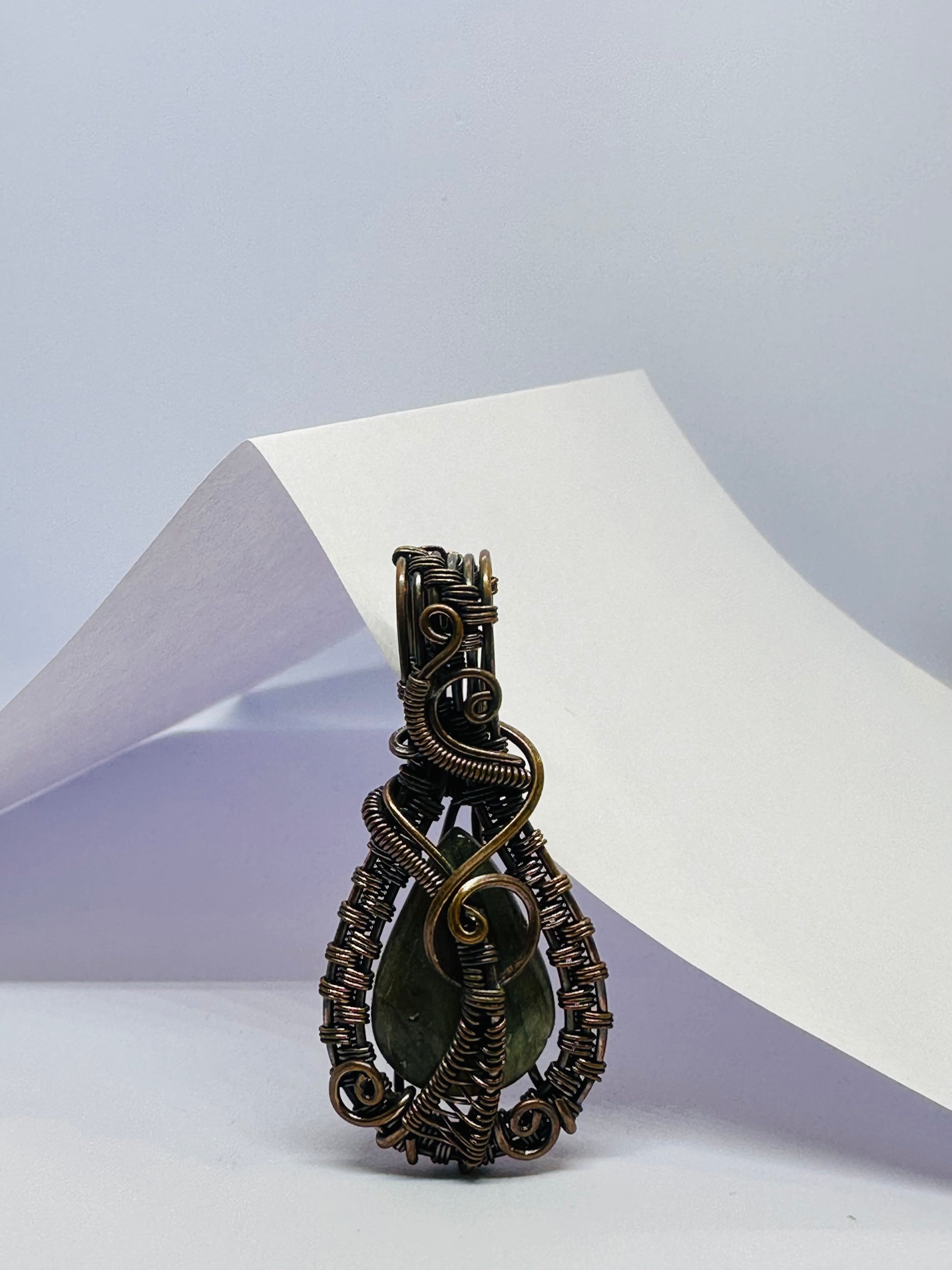 Light-Coded Crystal Clarity Fluorite Handmade Copper Pendant