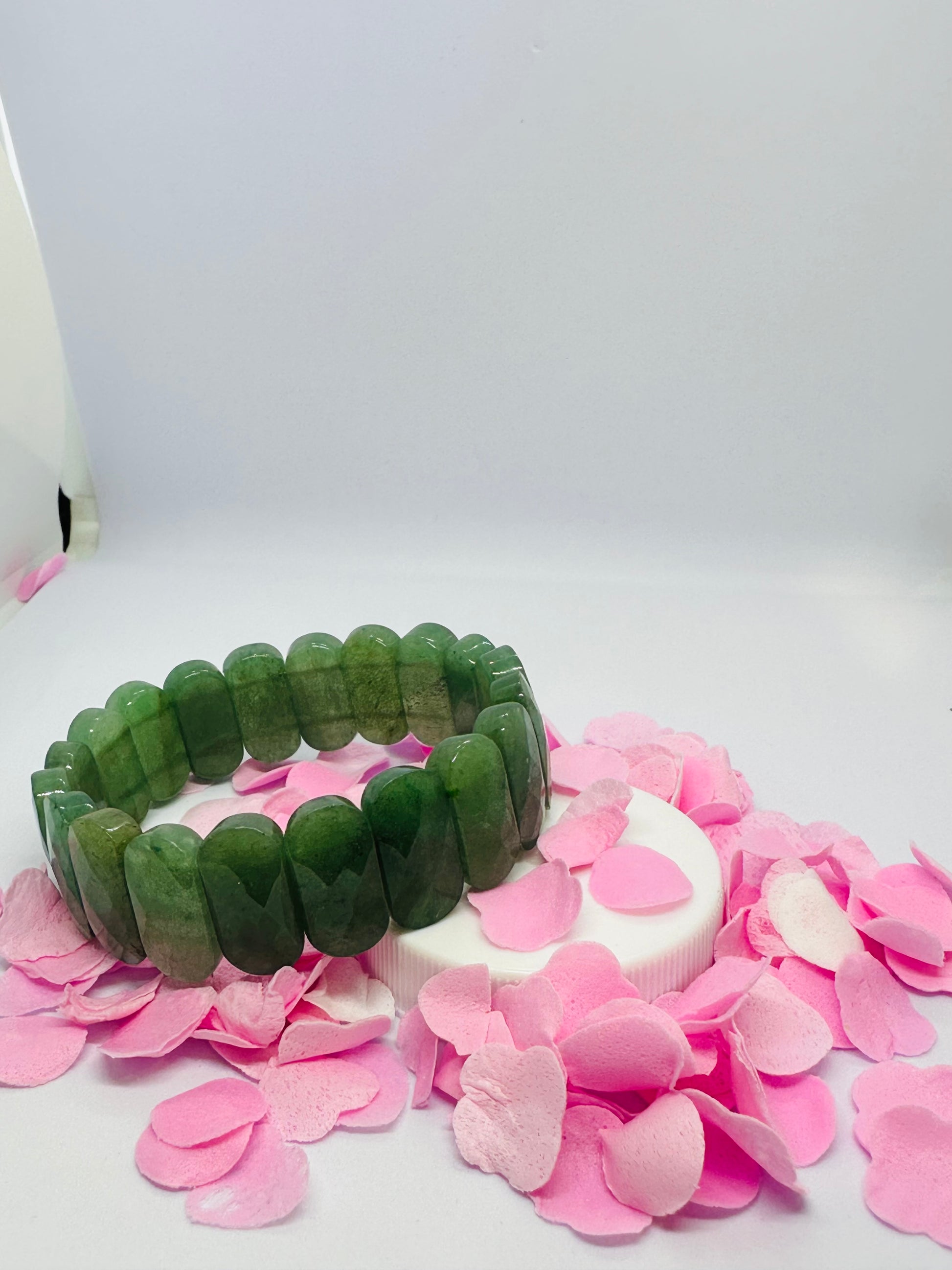 Light-Coded Green Aventurine Glow: Faceted Crystal Bracelet"