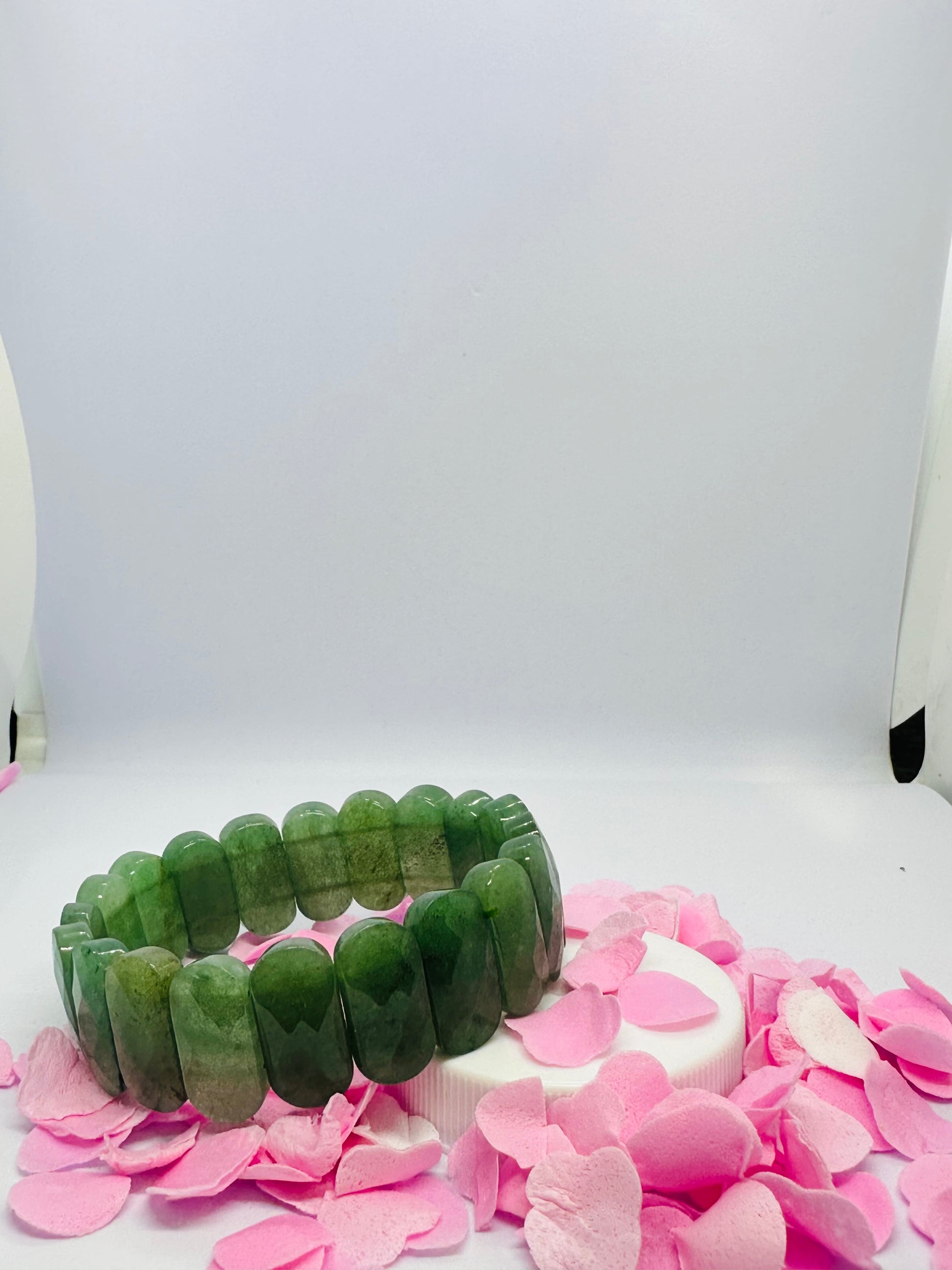 Light-Coded Green Aventurine Glow: Faceted Crystal Bracelet"