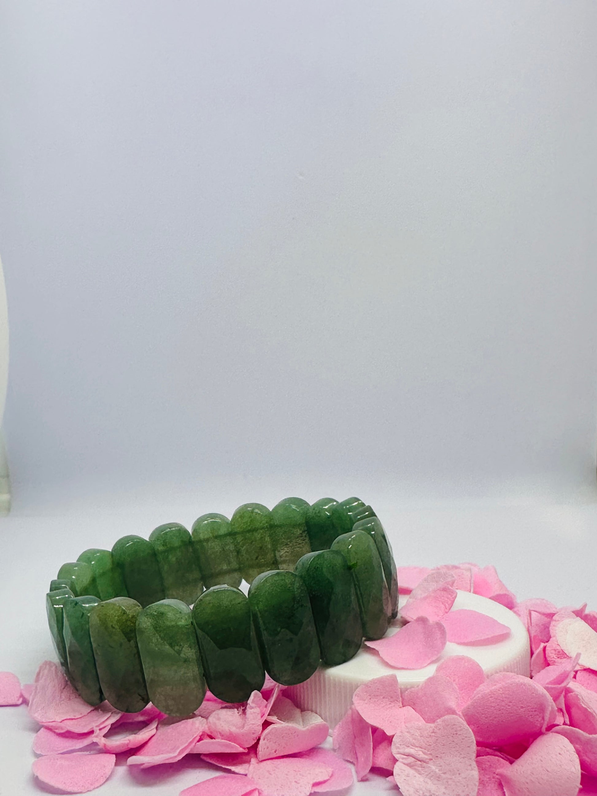 Light-Coded Green Aventurine Glow: Faceted Crystal Bracelet"