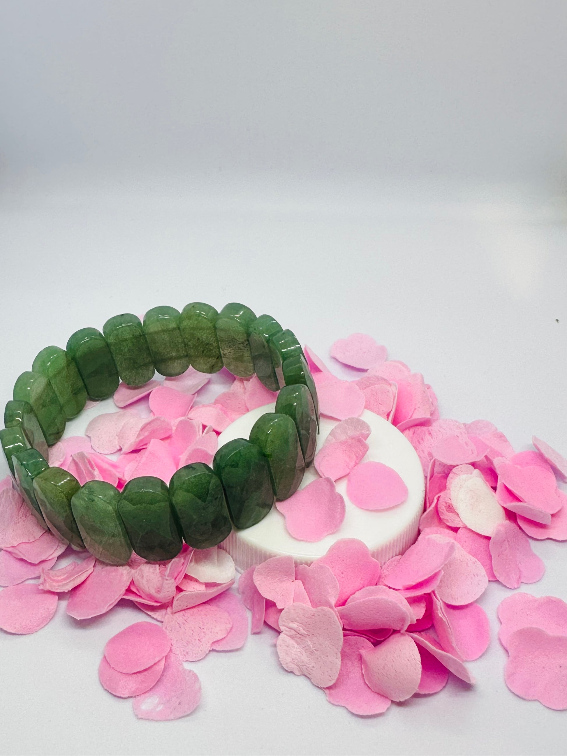 Light-Coded Green Aventurine Glow: Faceted Crystal Bracelet"