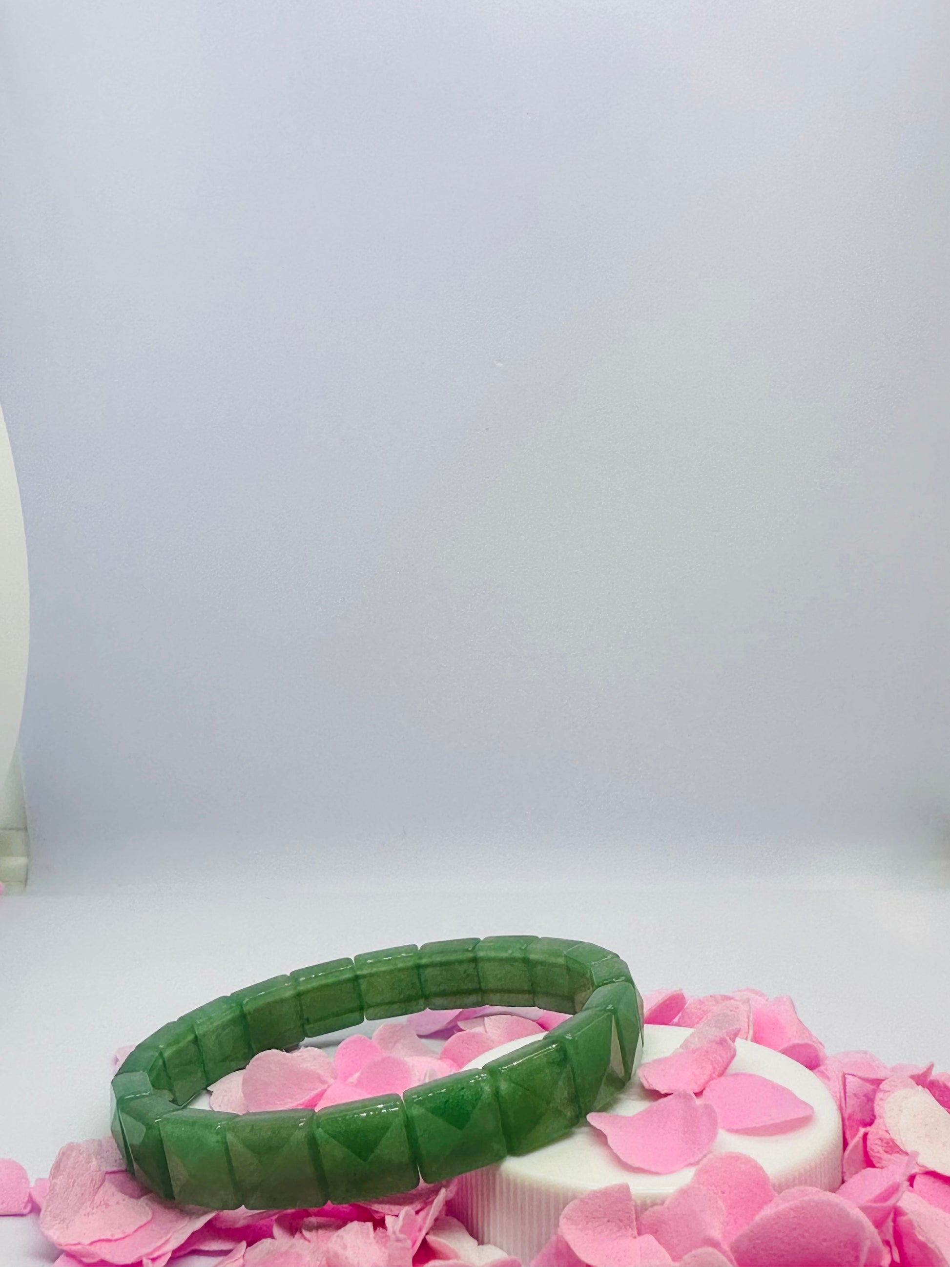 Light-Coded Green Aventurine Glow: Faceted Crystal Bracelet"