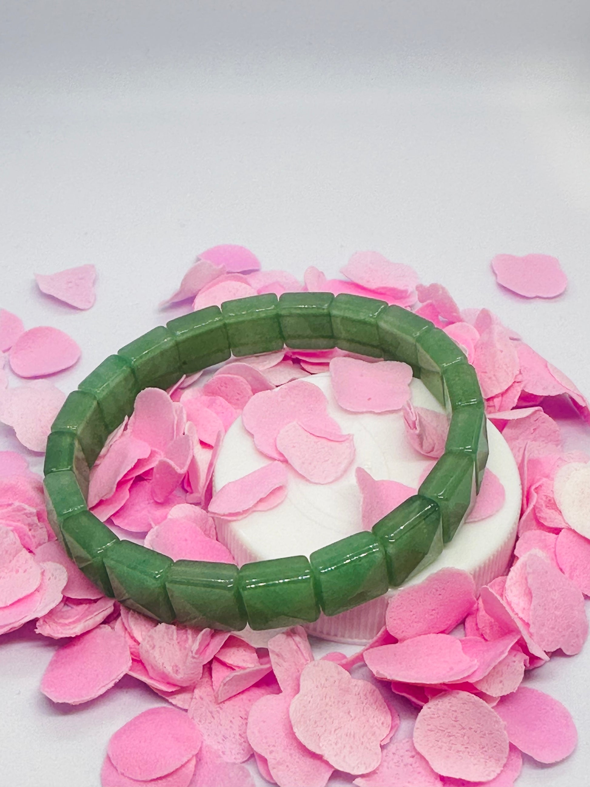 Light-Coded Green Aventurine Glow: Faceted Crystal Bracelet"