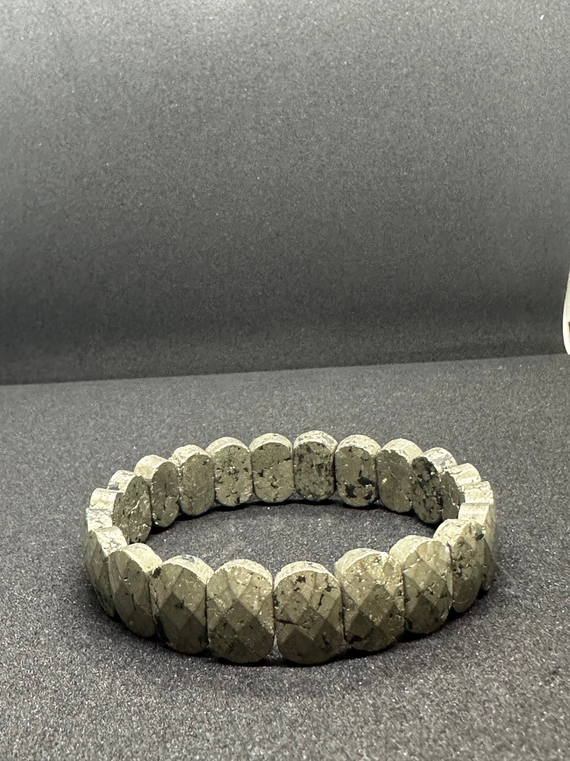 Light-Coded Pyrite Power Faceted Crystal Bracelet