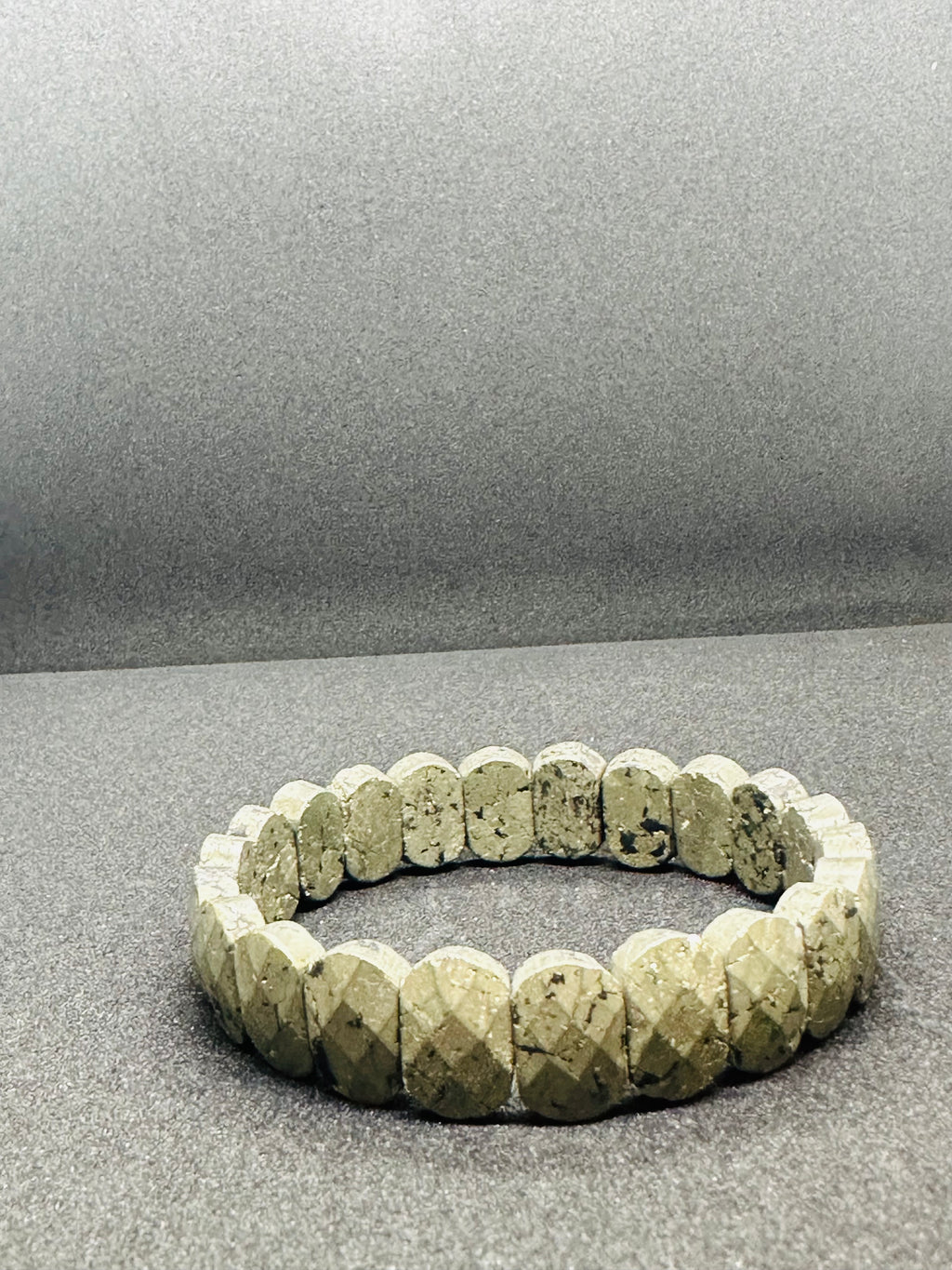 Light-Coded Pyrite Power Faceted Crystal Bracelet