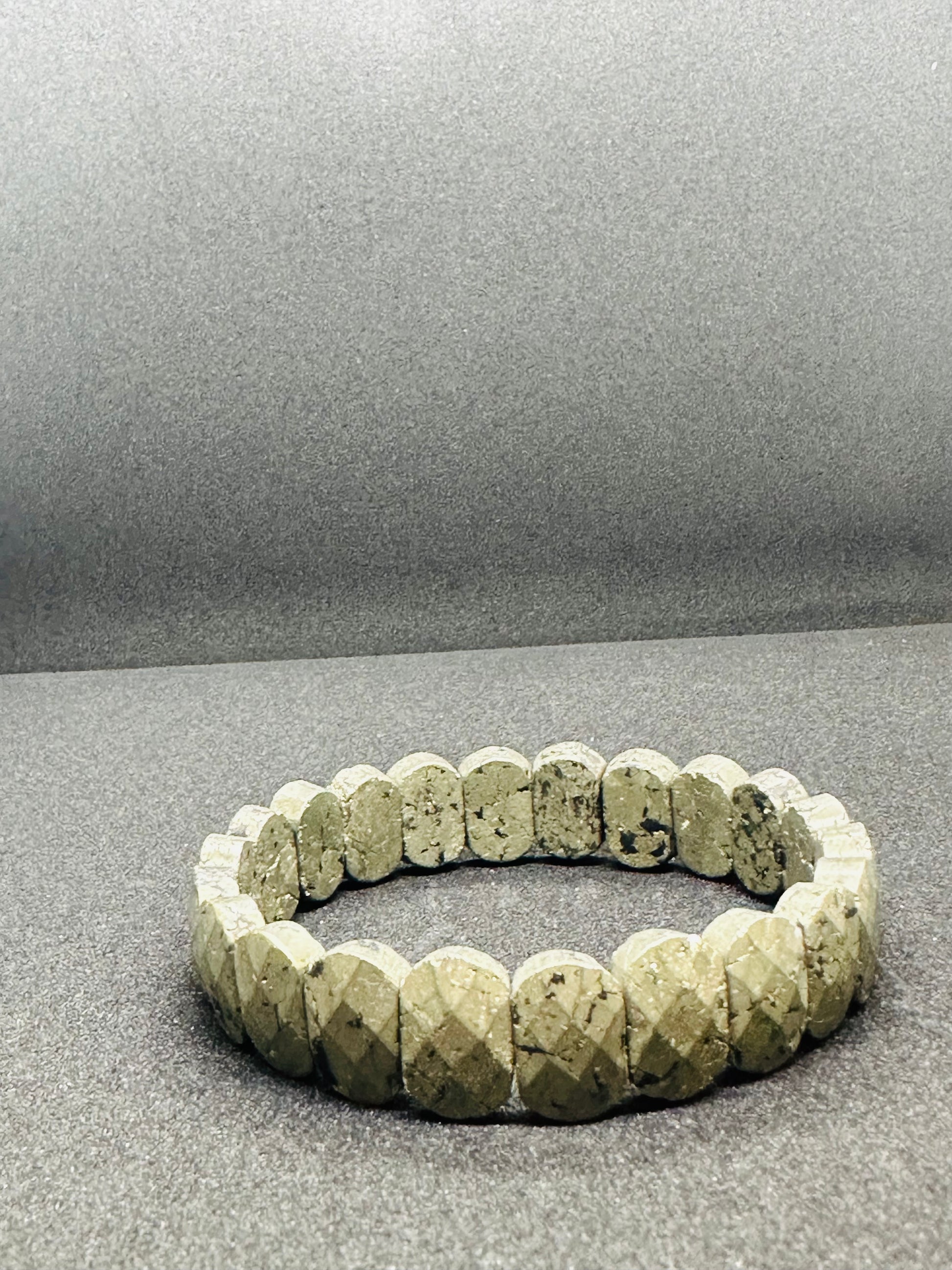 Light-Coded Pyrite Power Faceted Crystal Bracelet