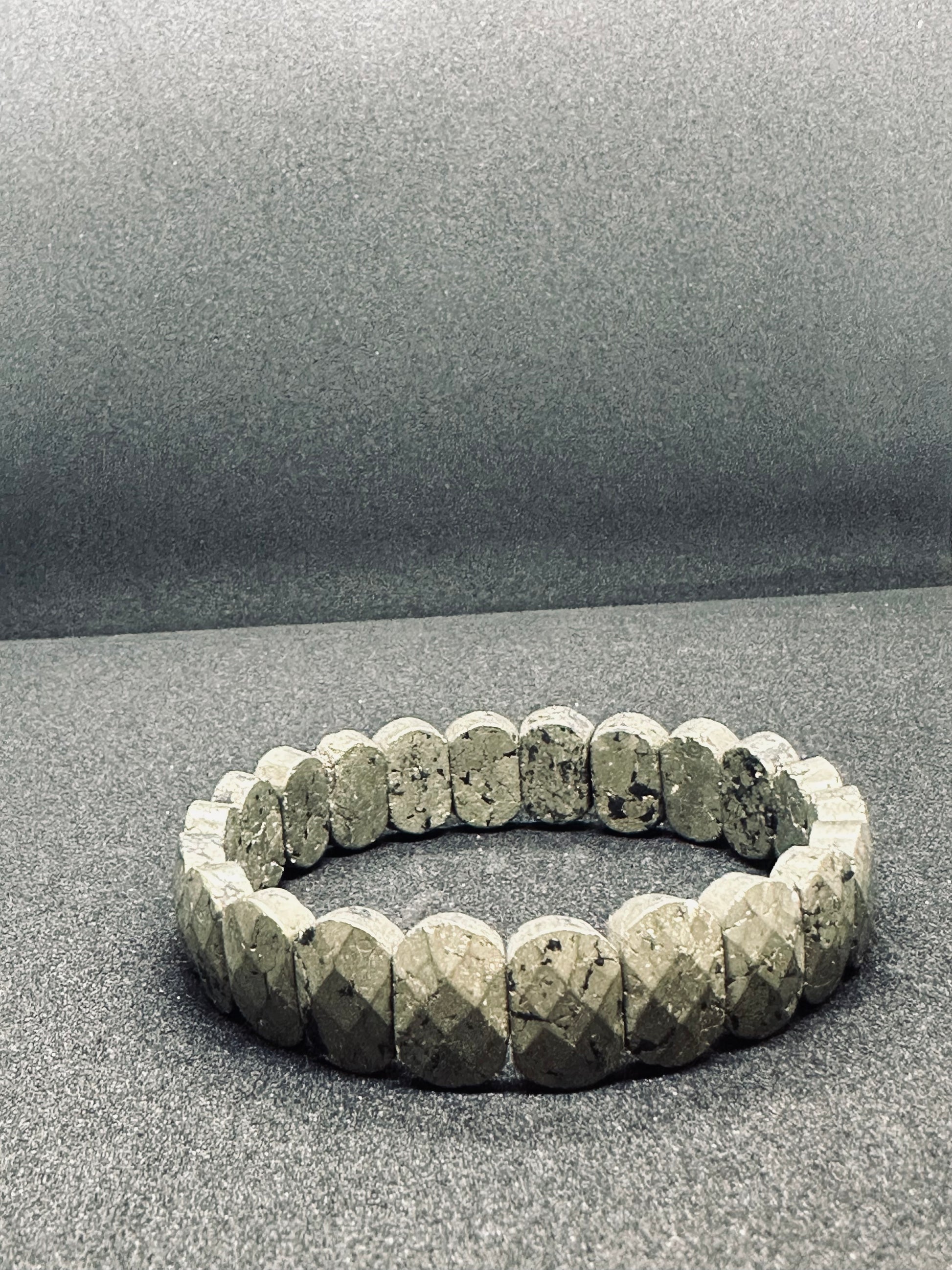 Light-Coded Pyrite Power Faceted Crystal Bracelet