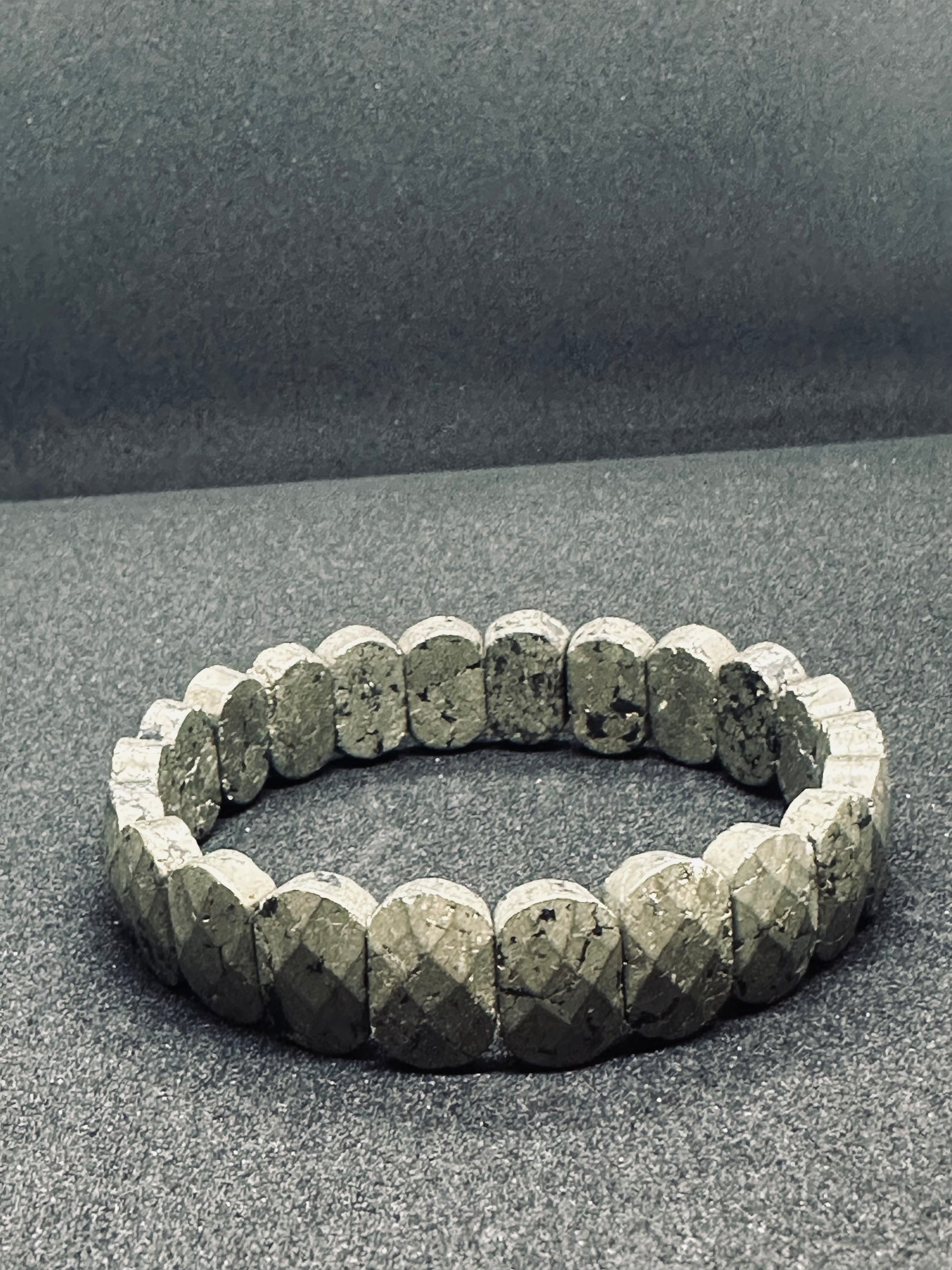 Light-Coded Pyrite Power Faceted Crystal Bracelet