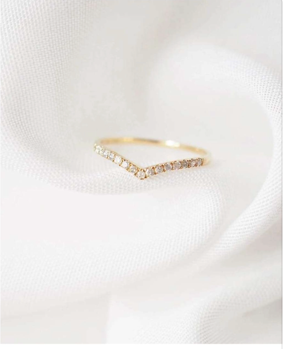 Colorful Gold Stacking Ring with Oval Zirconia
