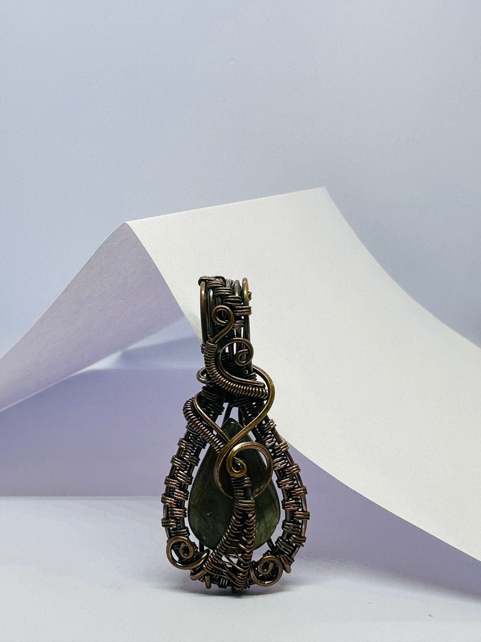 Light-Coded Crystal Clarity Fluorite Handmade Copper Pendant