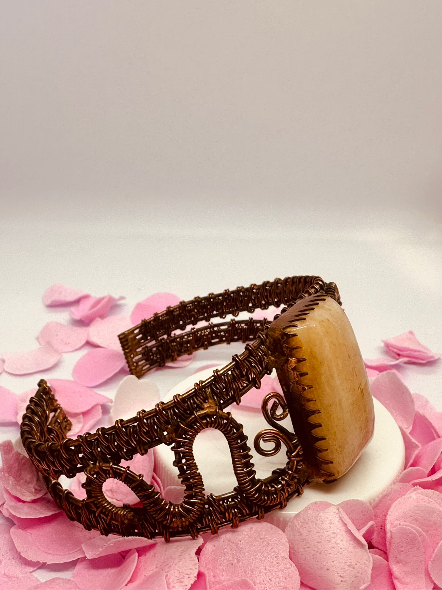 Golden Glow: Yellow Calcite Copper Bracelet