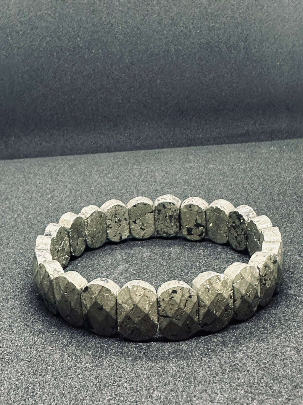Light-Coded Pyrite Power Faceted Crystal Bracelet