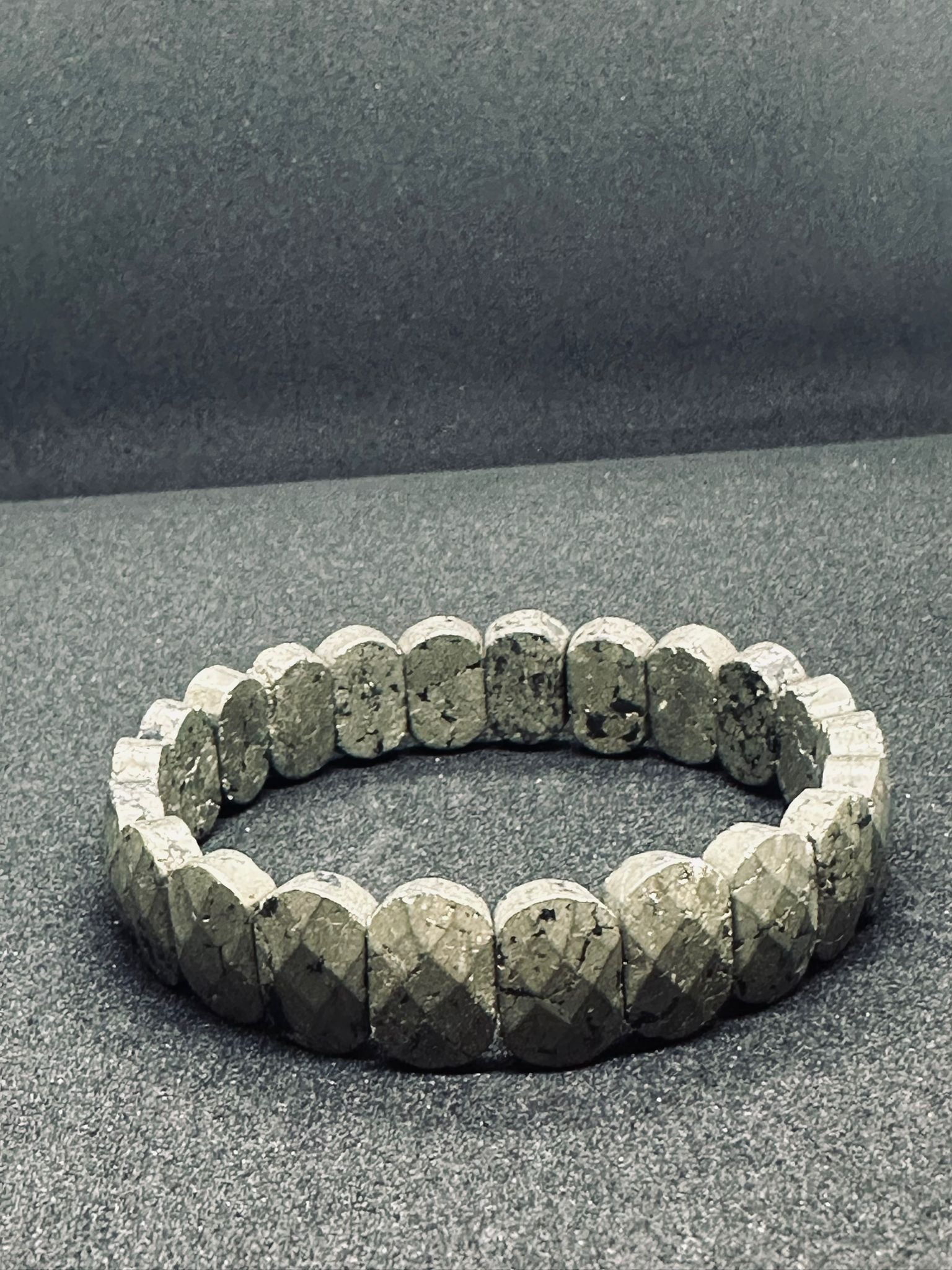 Light-Coded Pyrite Power Faceted Crystal Bracelet