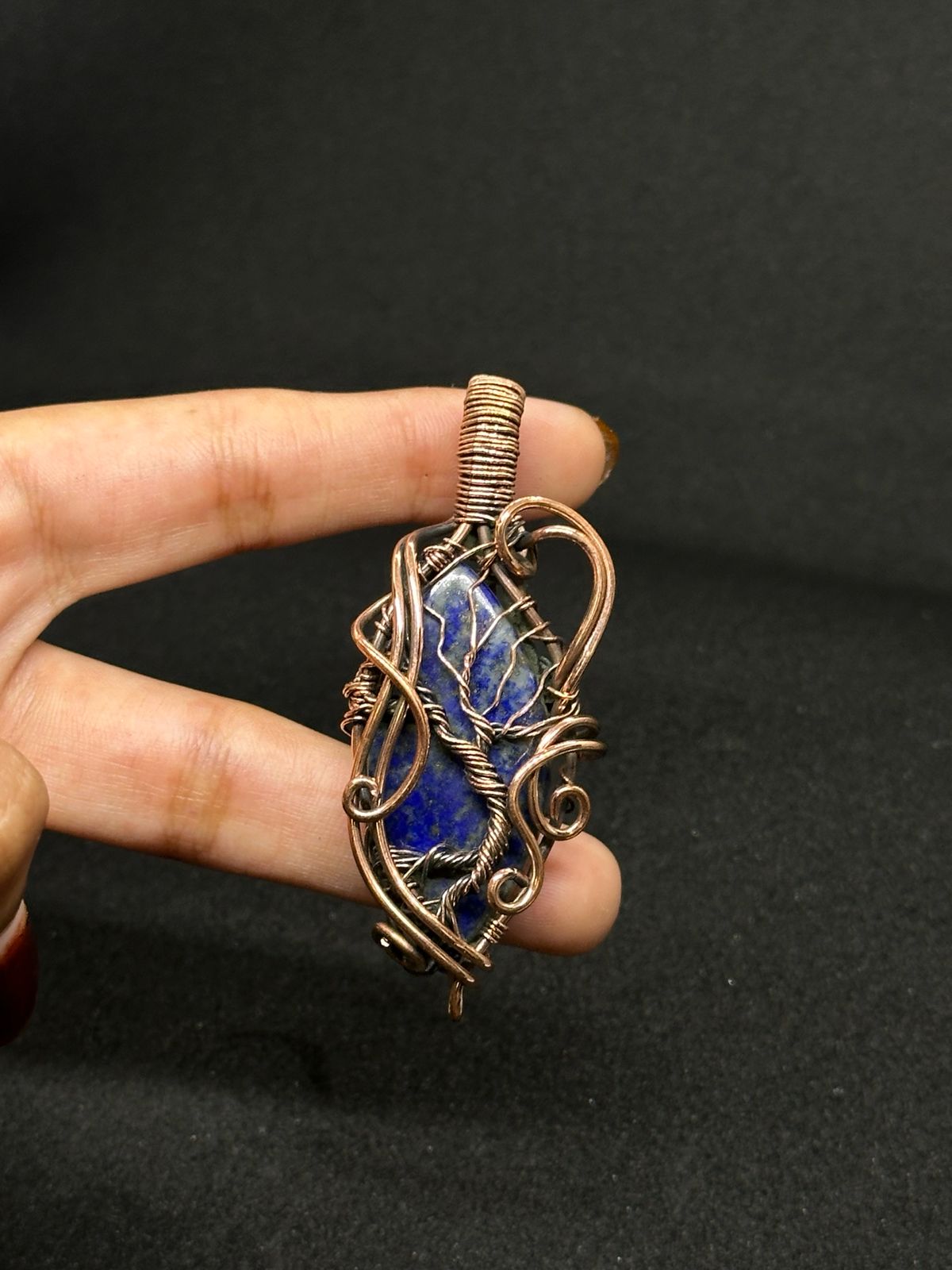 Light-Coded Eternal Essence Handmade Lapis  Lazuli Copper Pendant