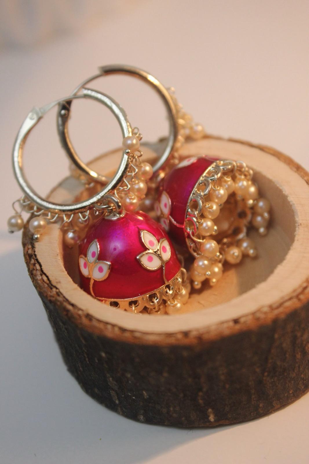 Rose Brown Jhumka | Brown Jhumka Earrings | Earrings | Jhumki | Cute Jhumka | Jhumka | Gold Jhumka | Tiny Jhumka | Colorful Jhumka
