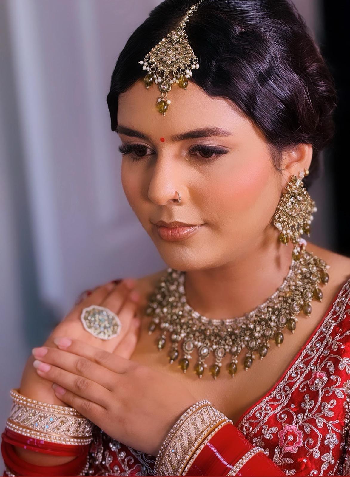 Olive color Royal Necklace, Earings & Tikka Set | Indian Jewelry | South Asian Jewelry | Tikka | Earings | Danglers | Partywear