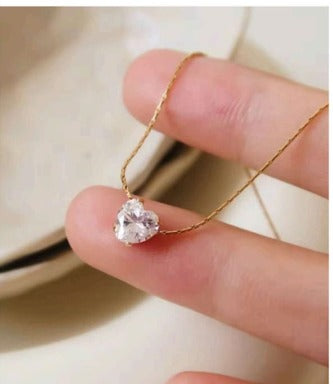 Gold-Plated Heart Pendant Necklace