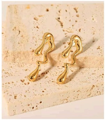 Classic Gold Huggie Hoop Earrings with Solitaire CZ Charm