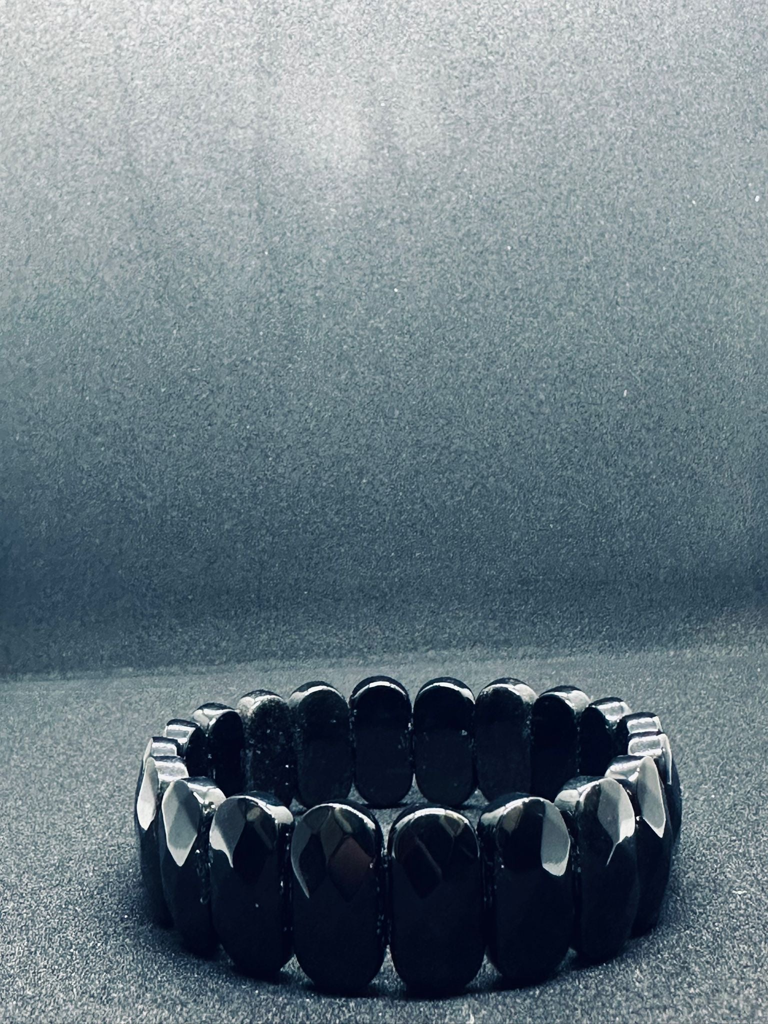 Light-Coded Black Obsidian Boldness Faceted Crystal Bracelet