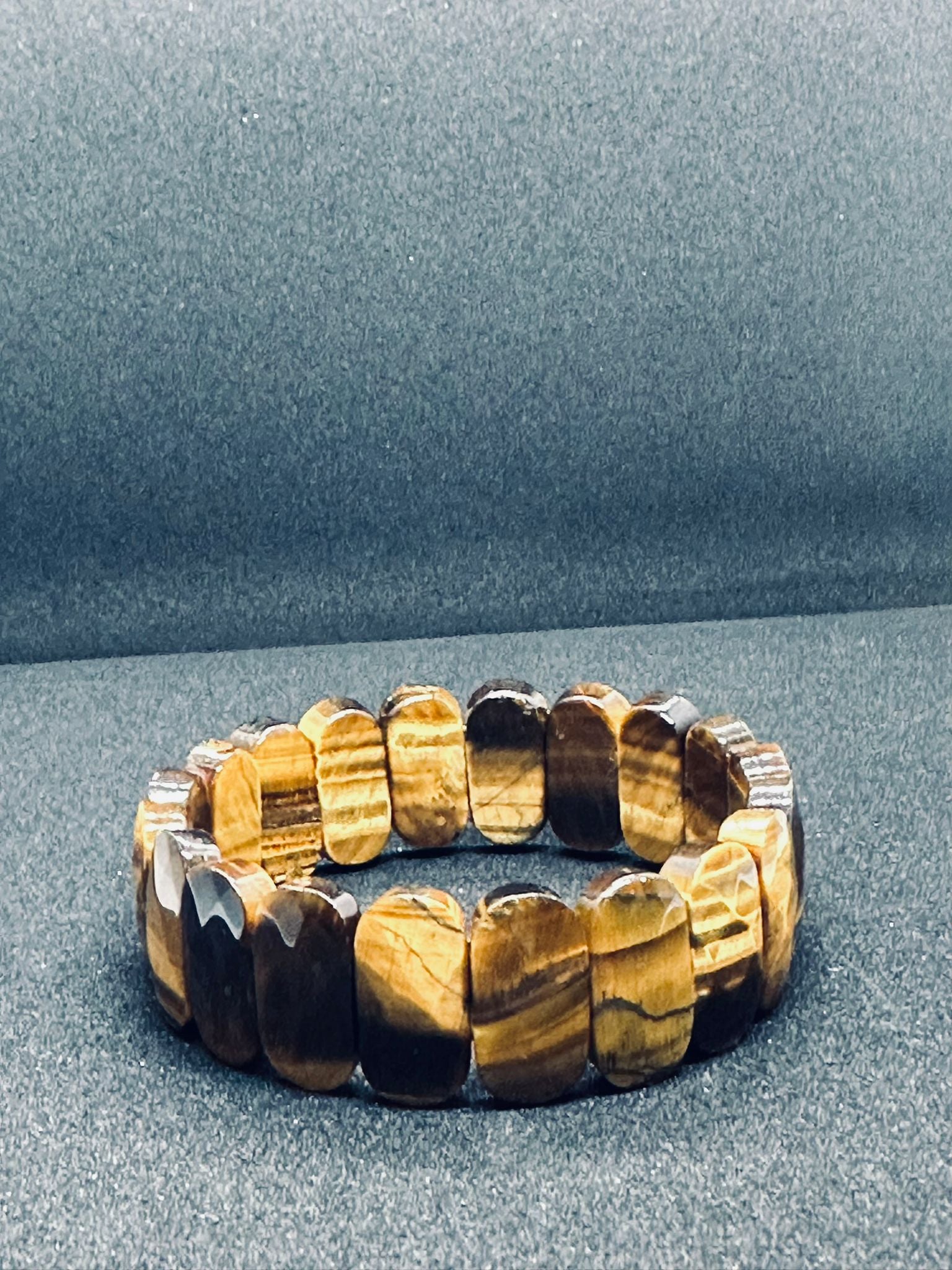 Light-Coded Tiger Eye Brilliance Faceted Crystal Bracelet"