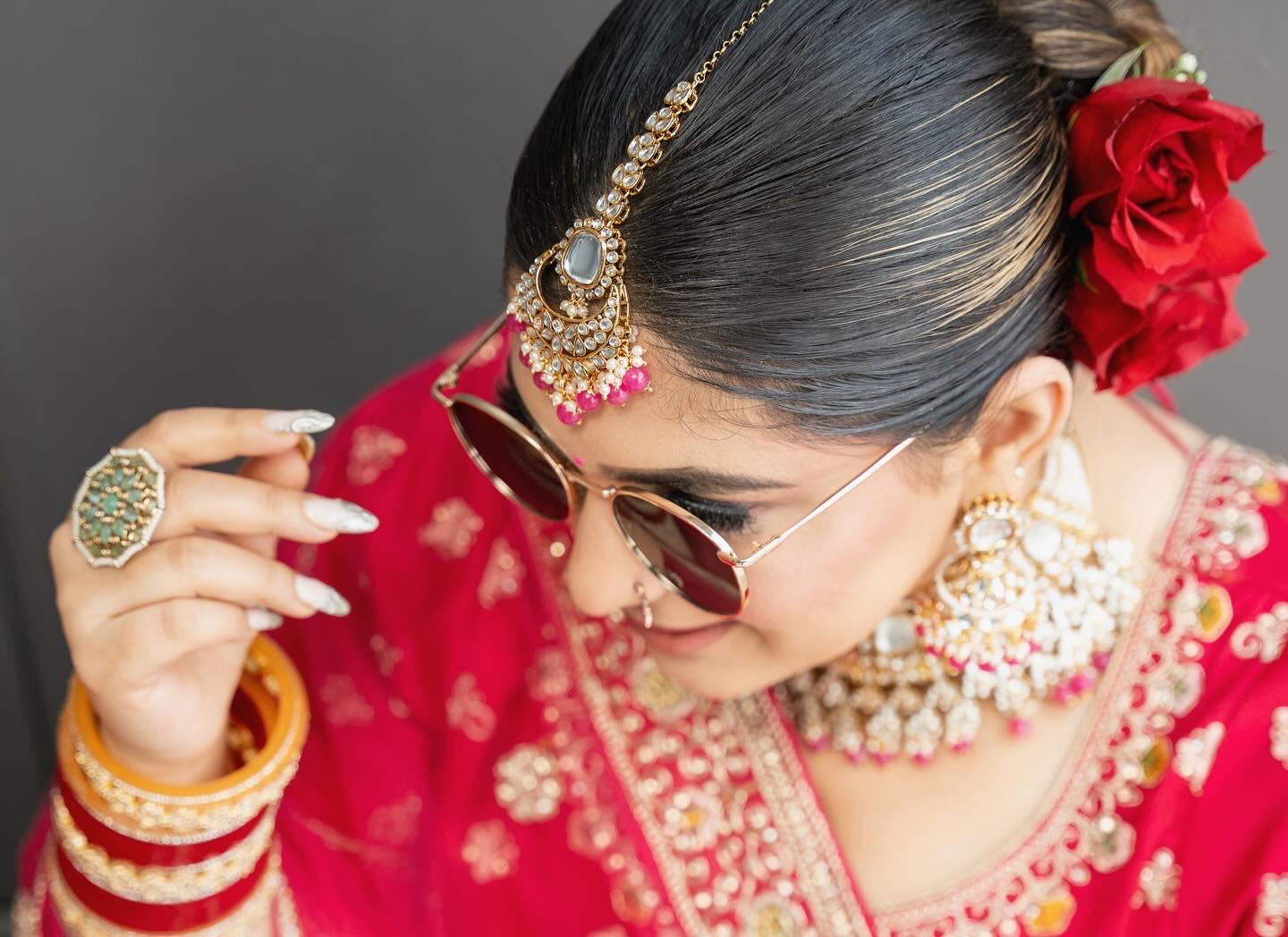 Bridal Red Necklace Set | Red Bridal Jewelry | Red Bridal Necklace Set | Bridal Necklace, Earrings & Tikka Set | Indian Bridal Jewelry | Red
