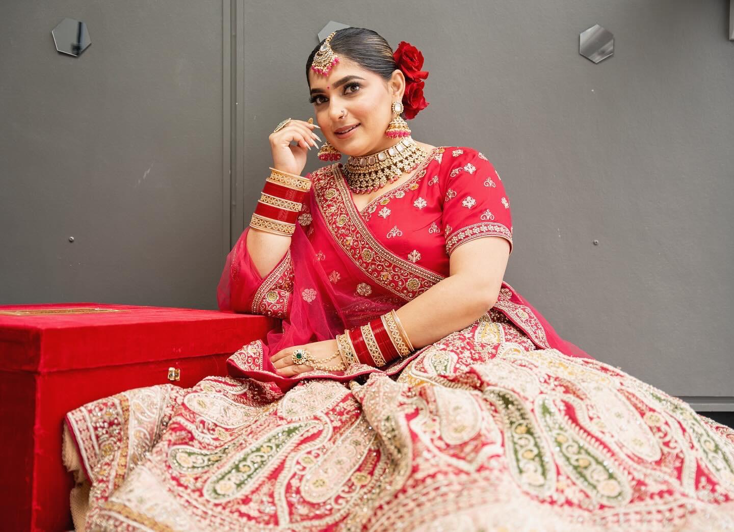 Bridal Red Necklace Set | Red Bridal Jewelry | Red Bridal Necklace Set | Bridal Necklace, Earrings & Tikka Set | Indian Bridal Jewelry | Red