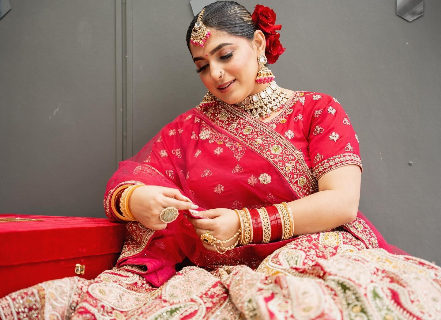Bridal Red Necklace Set | Red Bridal Jewelry | Red Bridal Necklace Set | Bridal Necklace, Earrings & Tikka Set | Indian Bridal Jewelry | Red