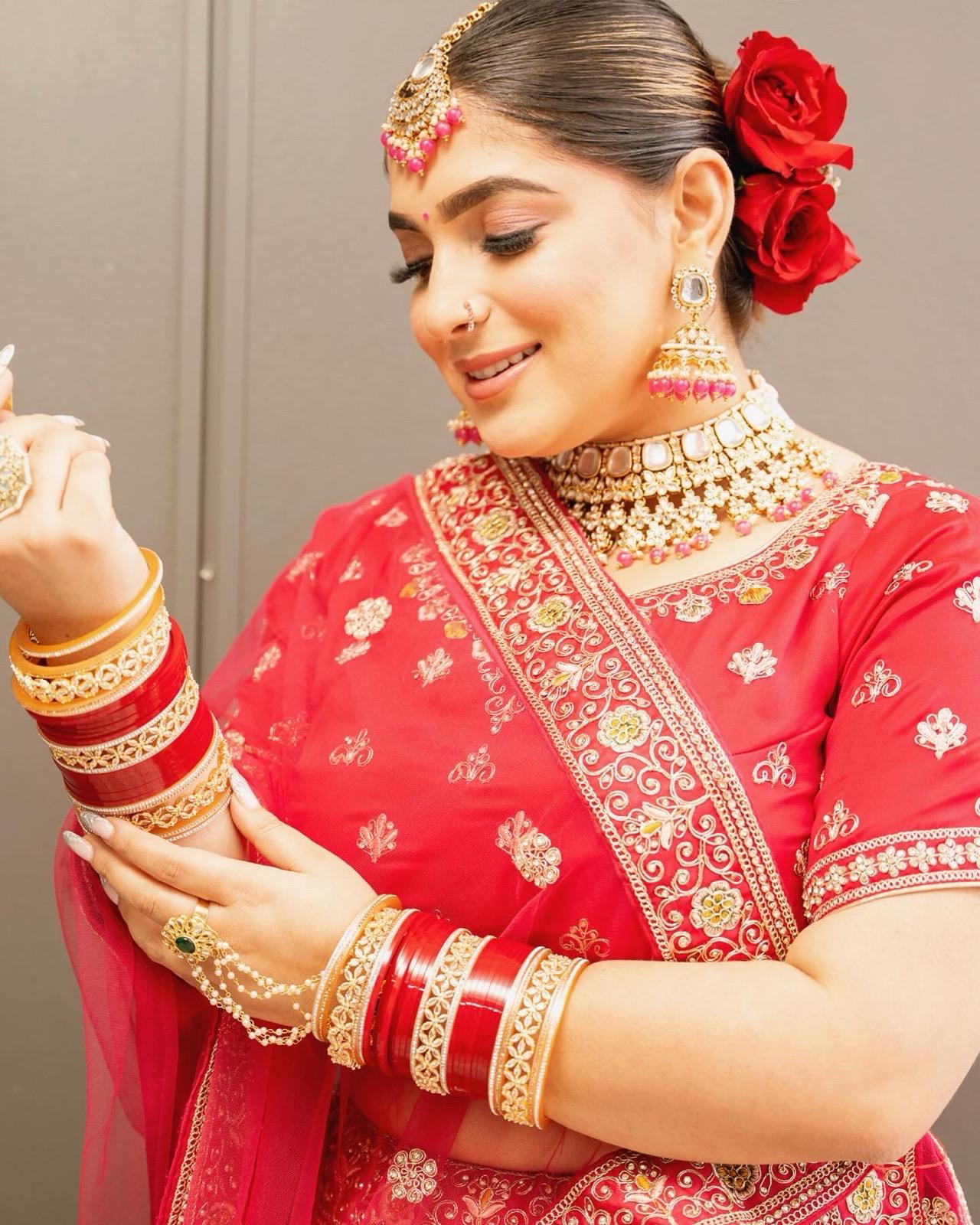 Bridal Red Necklace Set | Red Bridal Jewelry | Red Bridal Necklace Set | Bridal Necklace, Earrings & Tikka Set | Indian Bridal Jewelry | Red