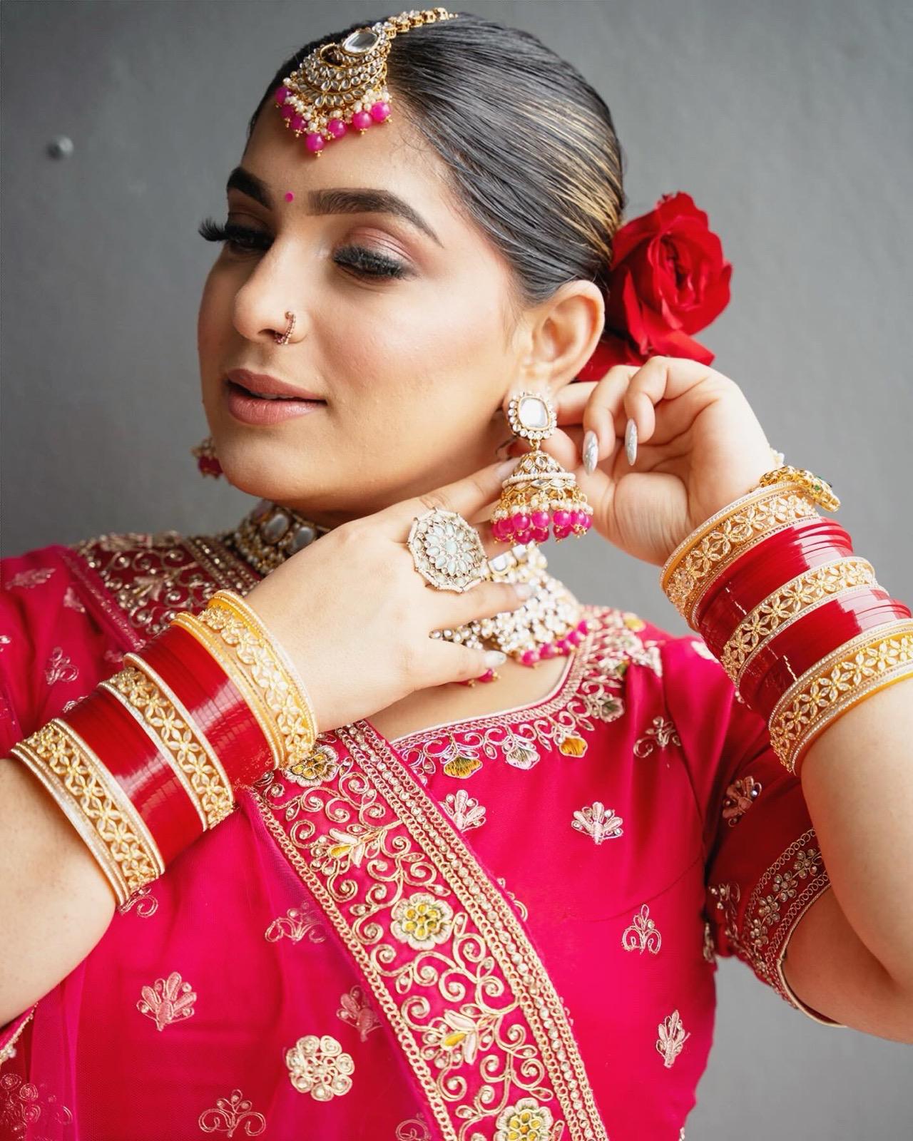 Bridal Red Necklace Set | Red Bridal Jewelry | Red Bridal Necklace Set | Bridal Necklace, Earrings & Tikka Set | Indian Bridal Jewelry | Red