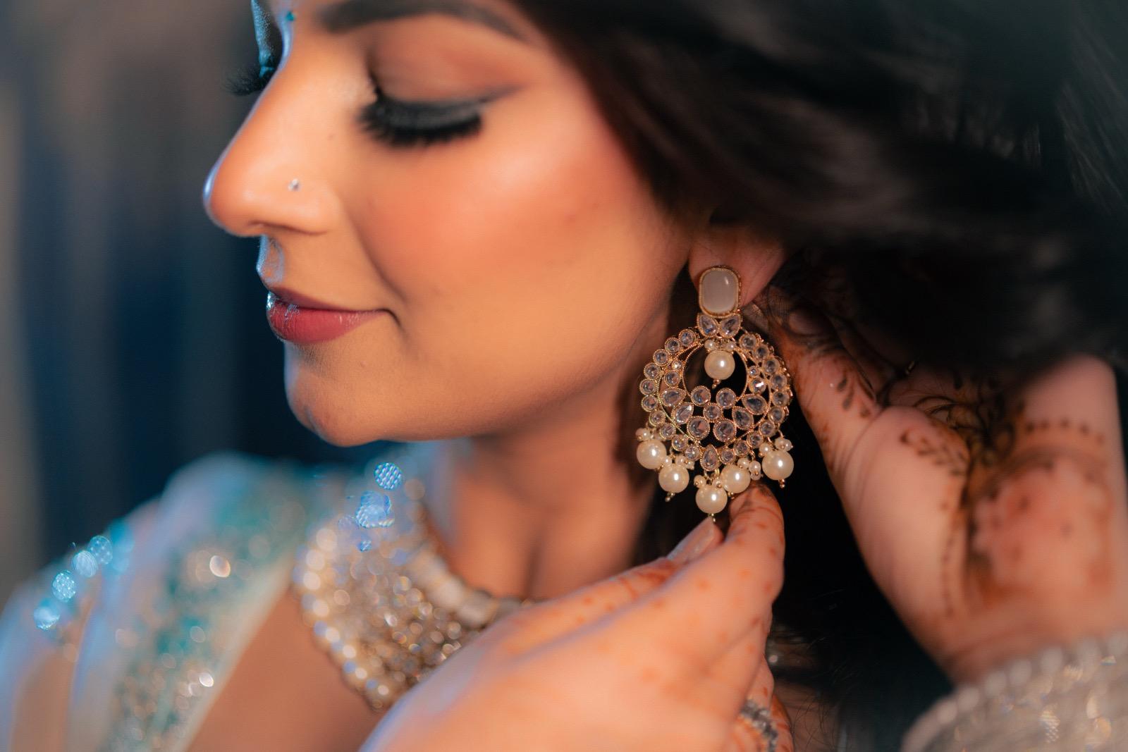 Silver Necklace, Earrings & Tikka Set | Indian Jewelry | South Asian Jewelry | Silver Bridal Set | Danglers | Partywear | Grey Necklace