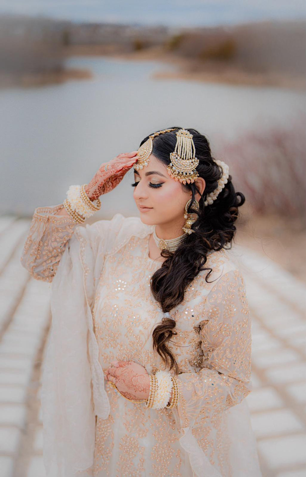 White Choker Set | Indian Jewelry | South Asian Jewelry | Tikka | Earrings | Partywear | White Choker Necklace | White Mirror Necklace Set