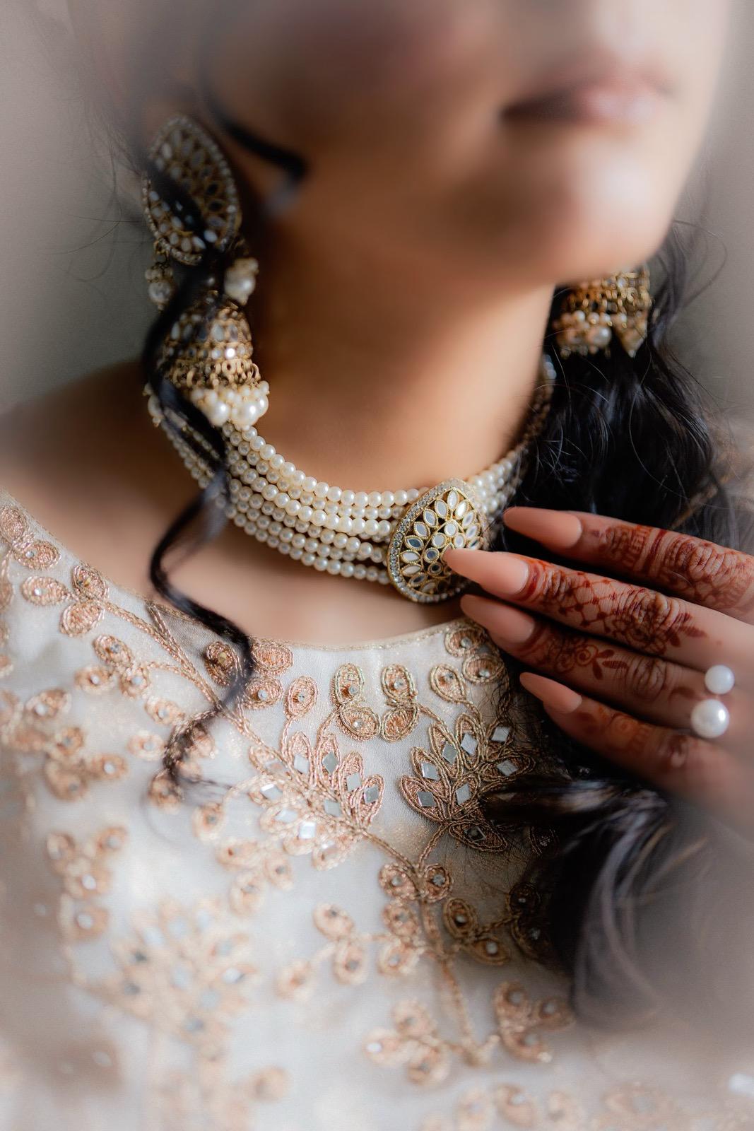 White Choker Set | Indian Jewelry | South Asian Jewelry | Tikka | Earrings | Partywear | White Choker Necklace | White Mirror Necklace Set
