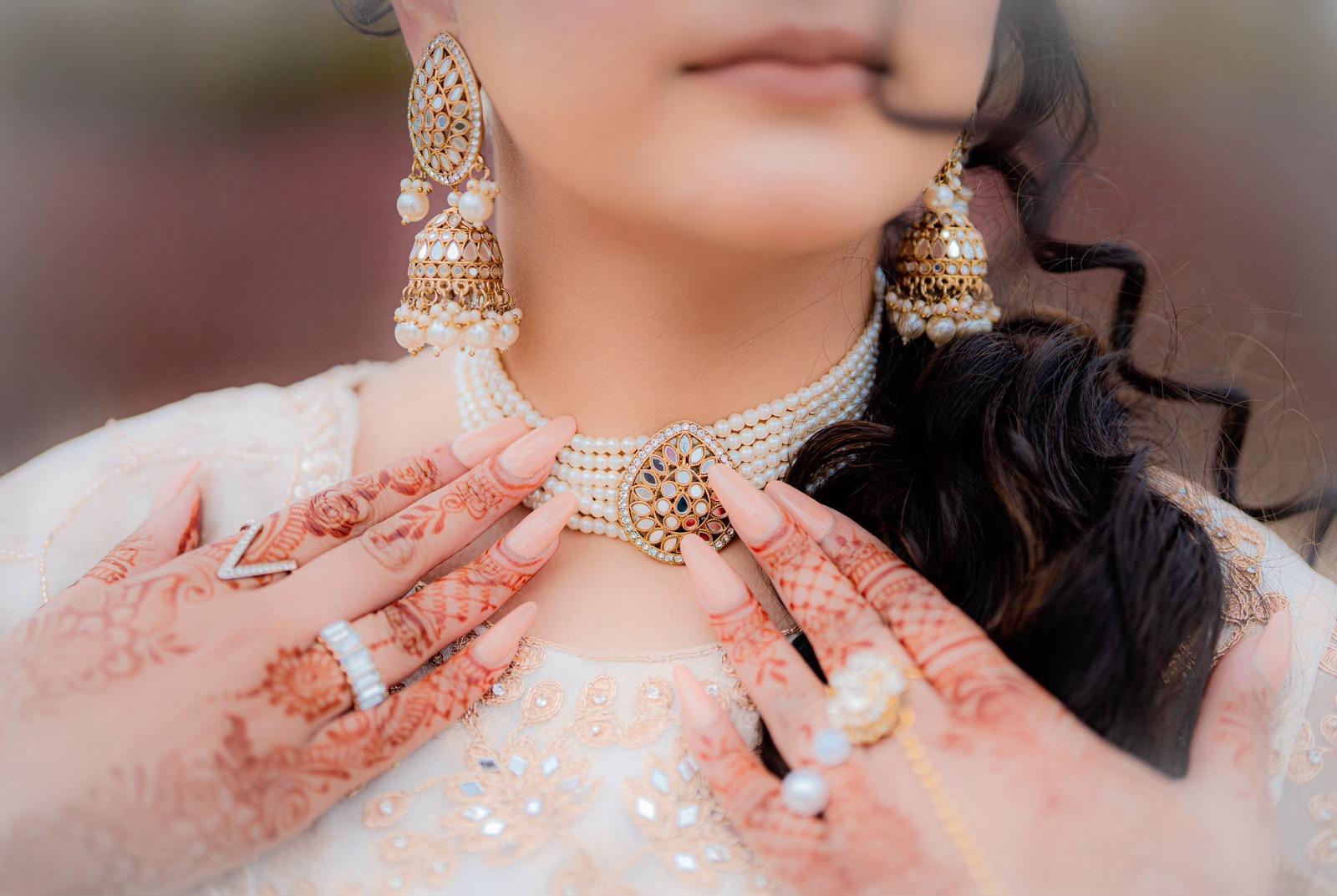 White Choker Set | Indian Jewelry | South Asian Jewelry | Tikka | Earrings | Partywear | White Choker Necklace | White Mirror Necklace Set