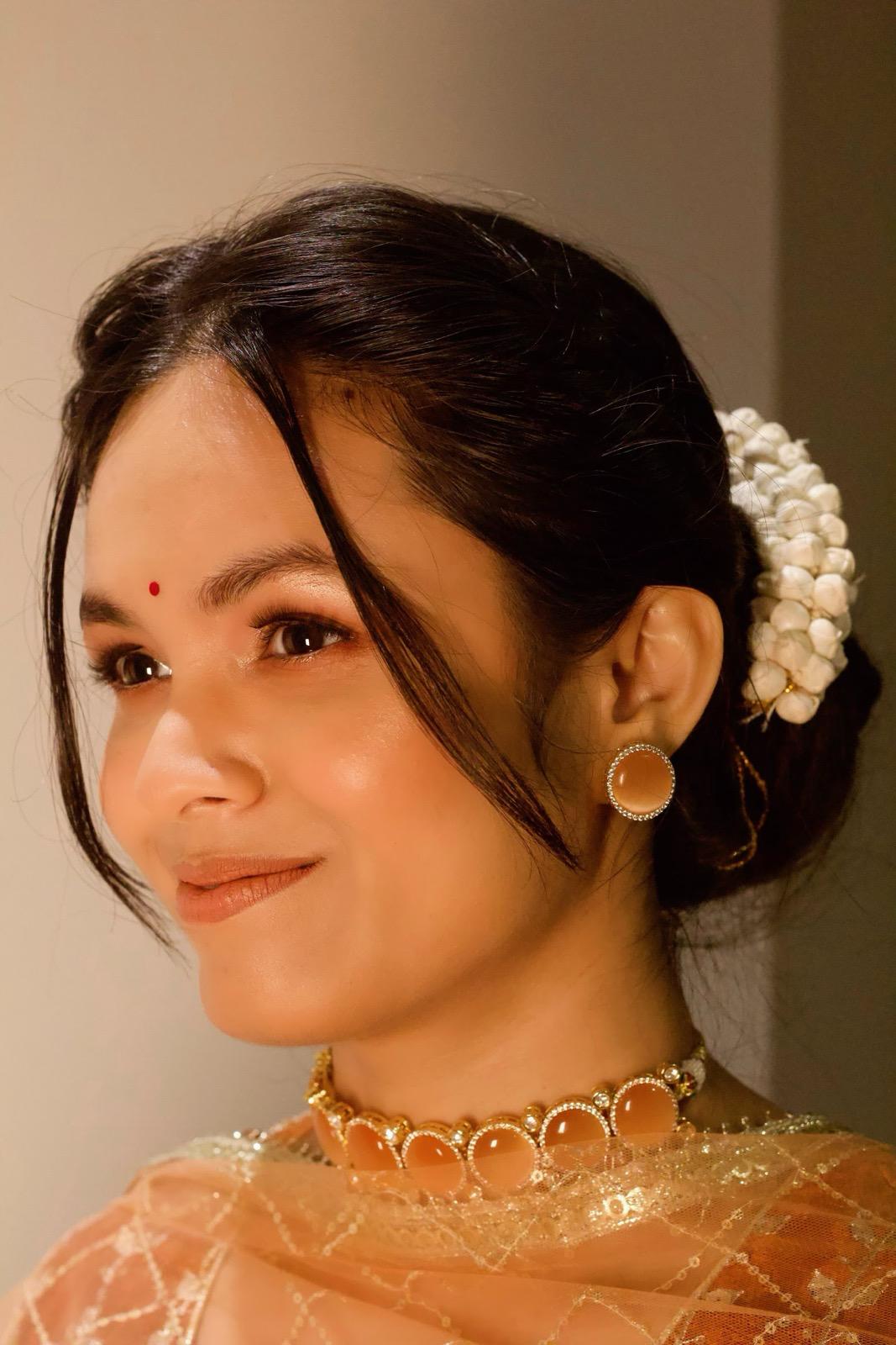 PEACH Necklace | Indian Jewelry | South Asian Jewelry | Stud Earrings | Partywear | Peach Jewelry | Peach Choker Necklace Set | Peach Studs