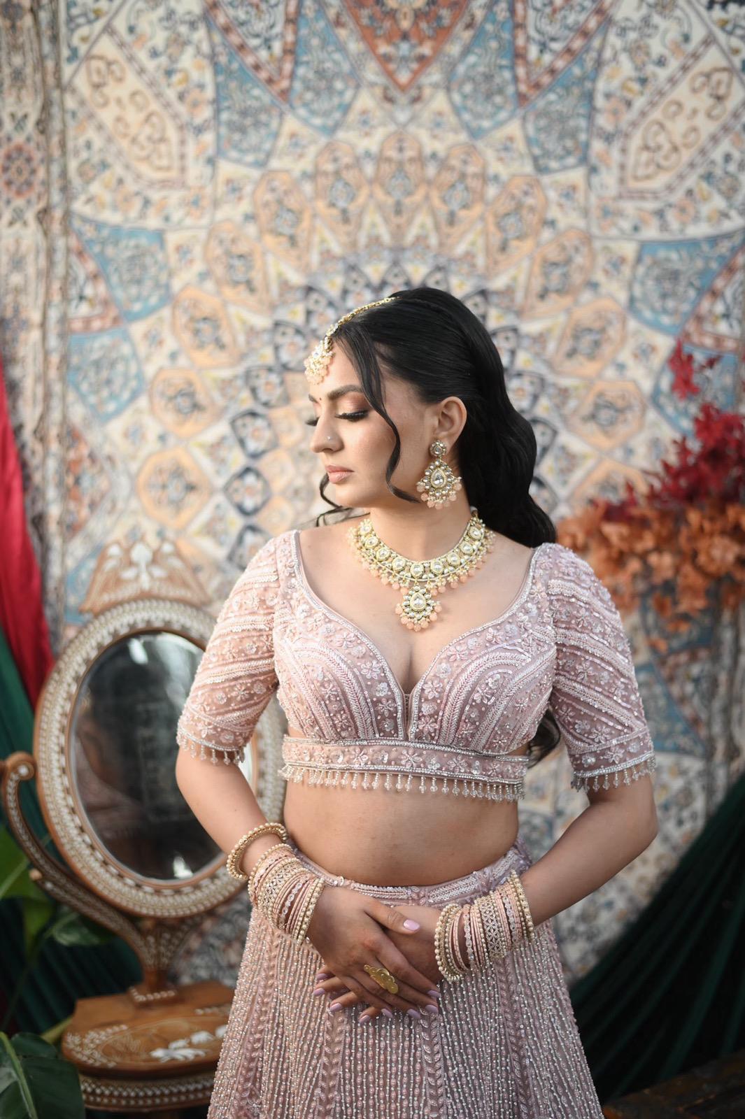 Peach Necklace Set | Peach Bridal Necklace Set | Kundan Necklace Set| Beige Necklace Set | Beige Bridal Necklace Set | Peach Jewelry
